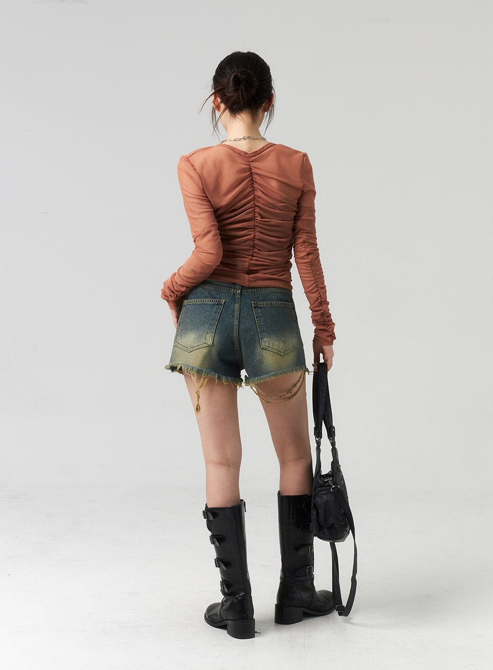 Button Mesh Cardigan CL314