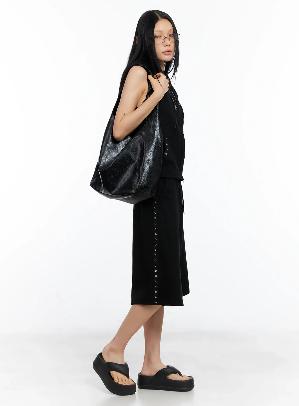 Eyelet Hooded Vest Zip-Up CL529