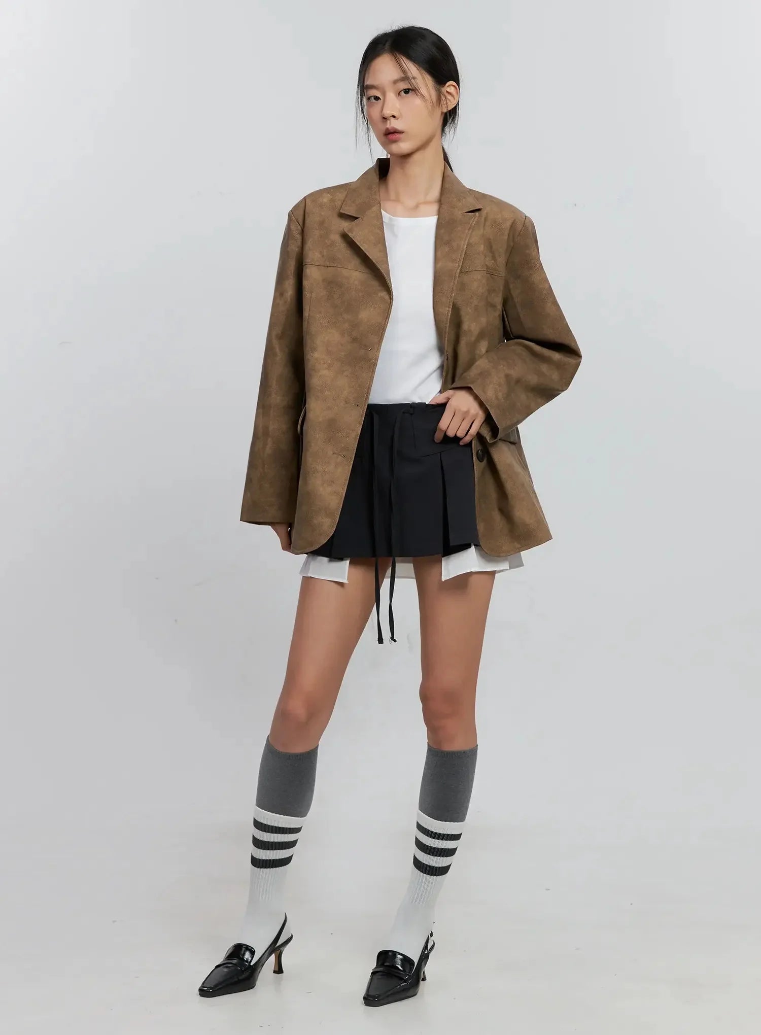 Matte Faux-Leather Jacket IS516