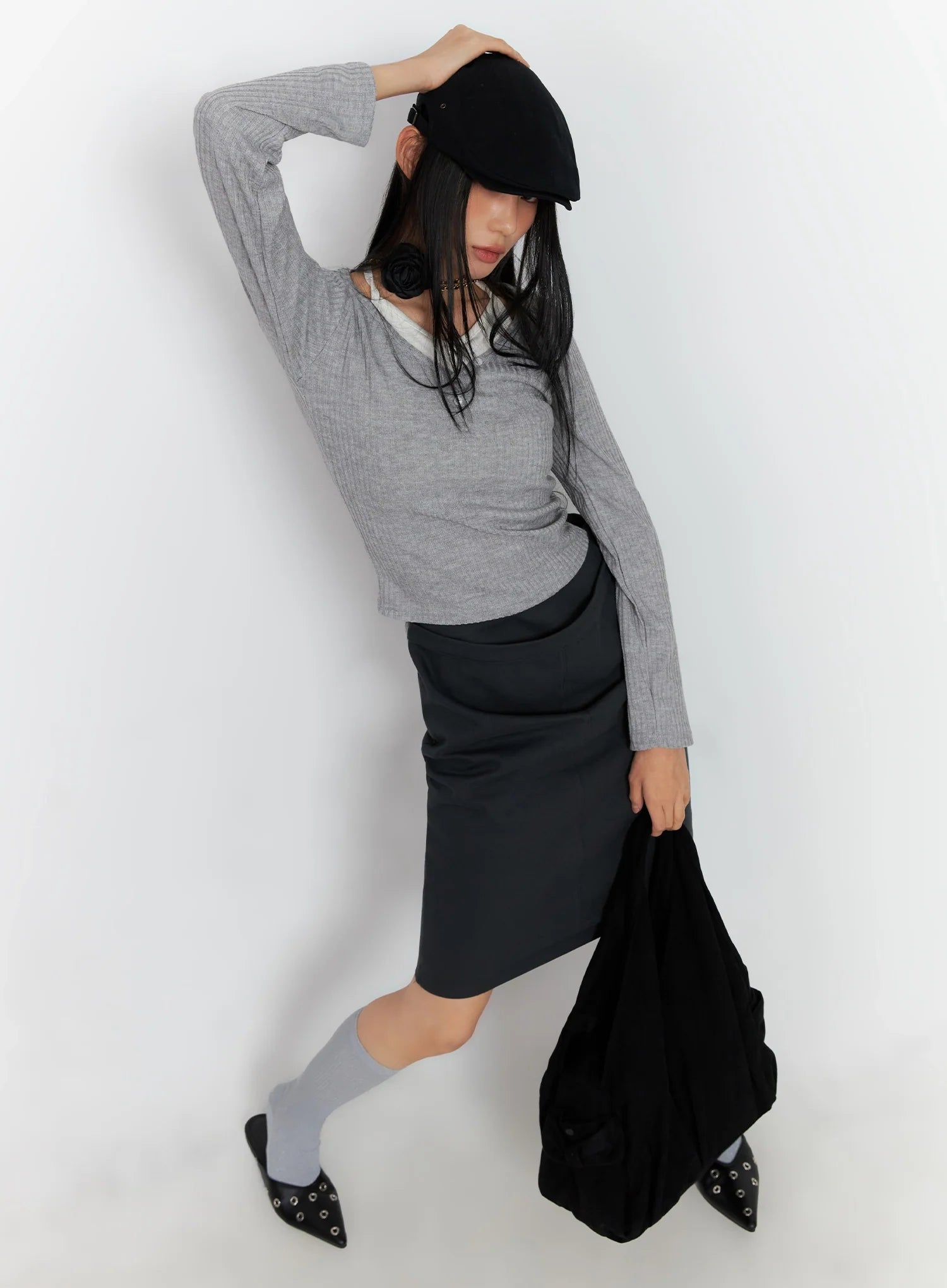 Versatile Double-Layered Midi Skirt CO517