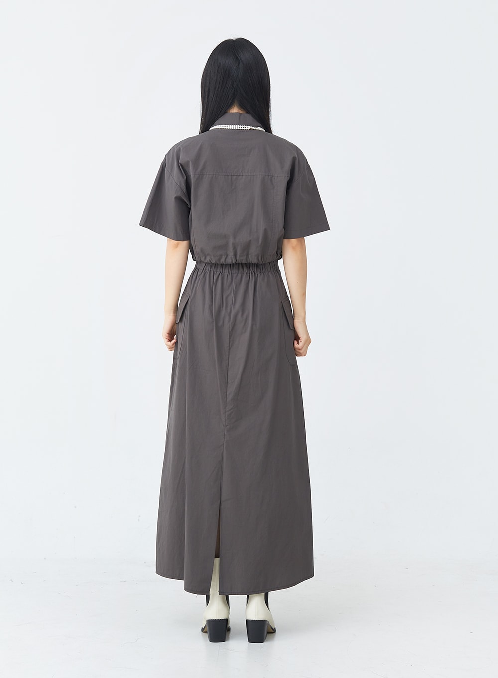 Drawstring Cropped Shirt UU1407