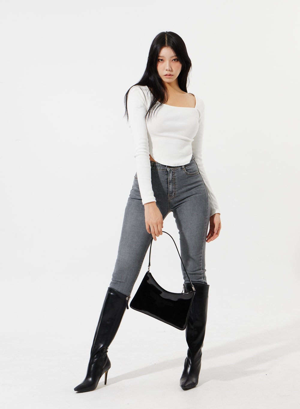 Square Neck Cropped Top IM307