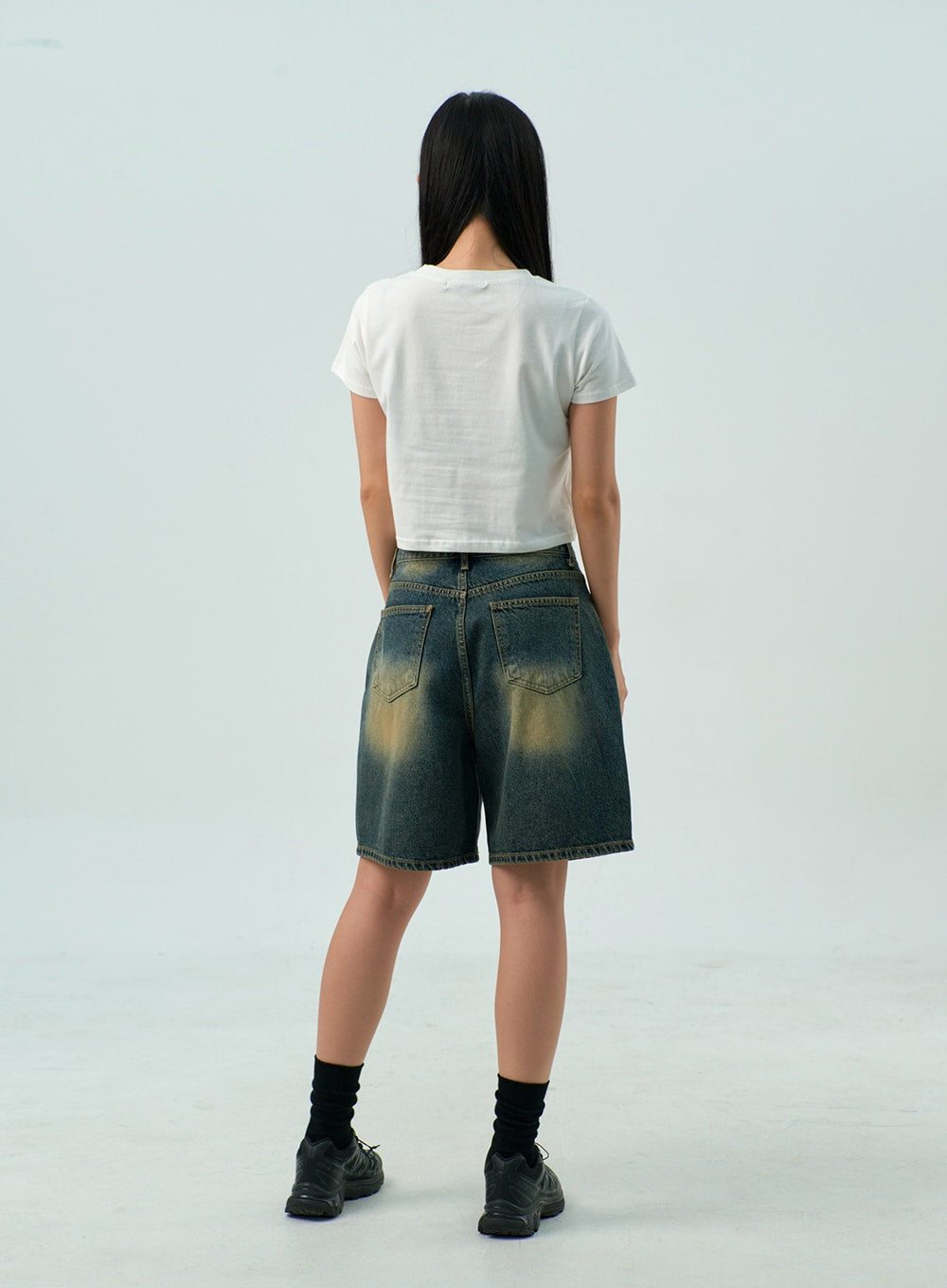 Wide Bermuda Denim Pants CY330