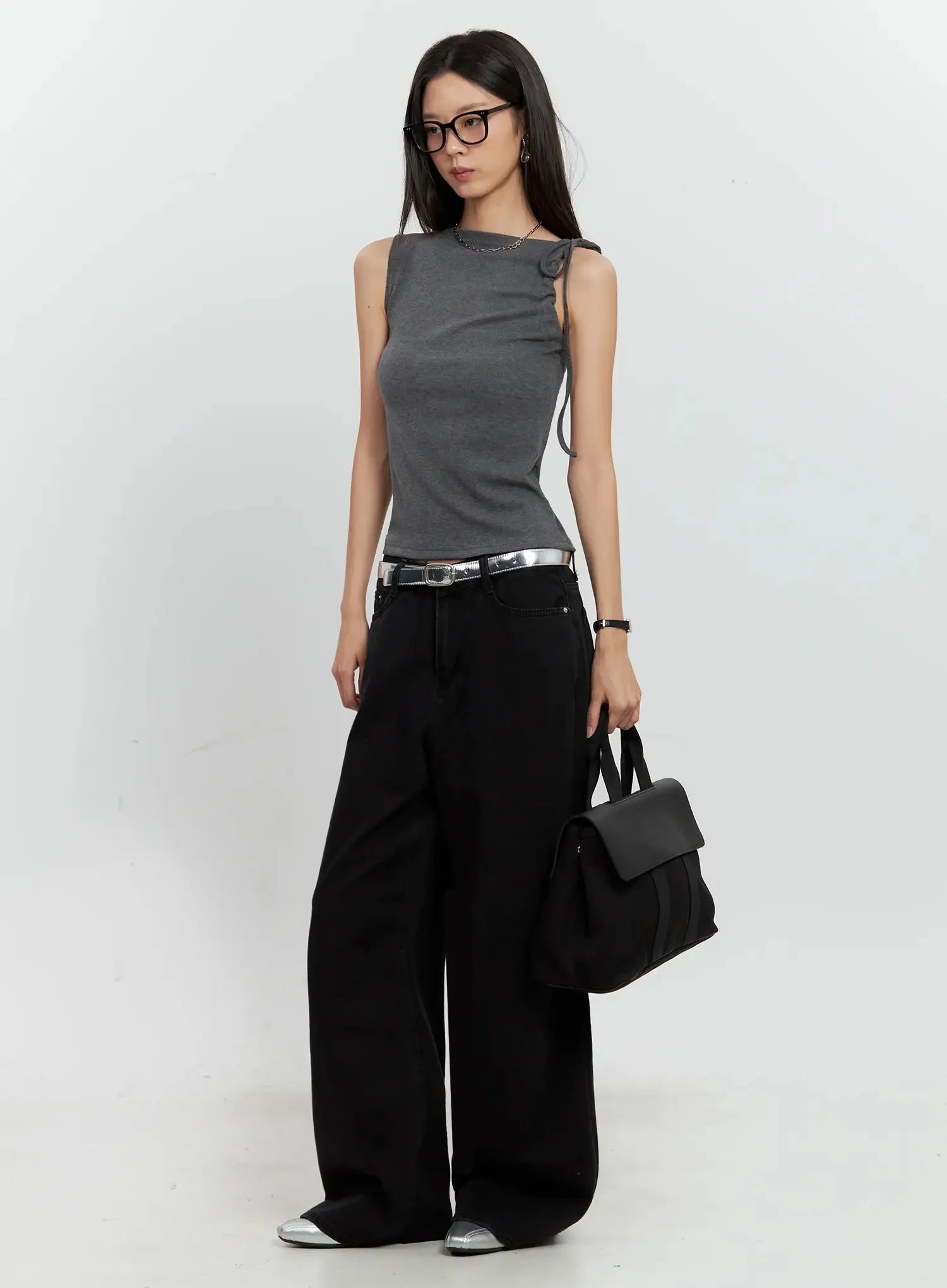 Jieun Black Wide-Leg Jeans IL528