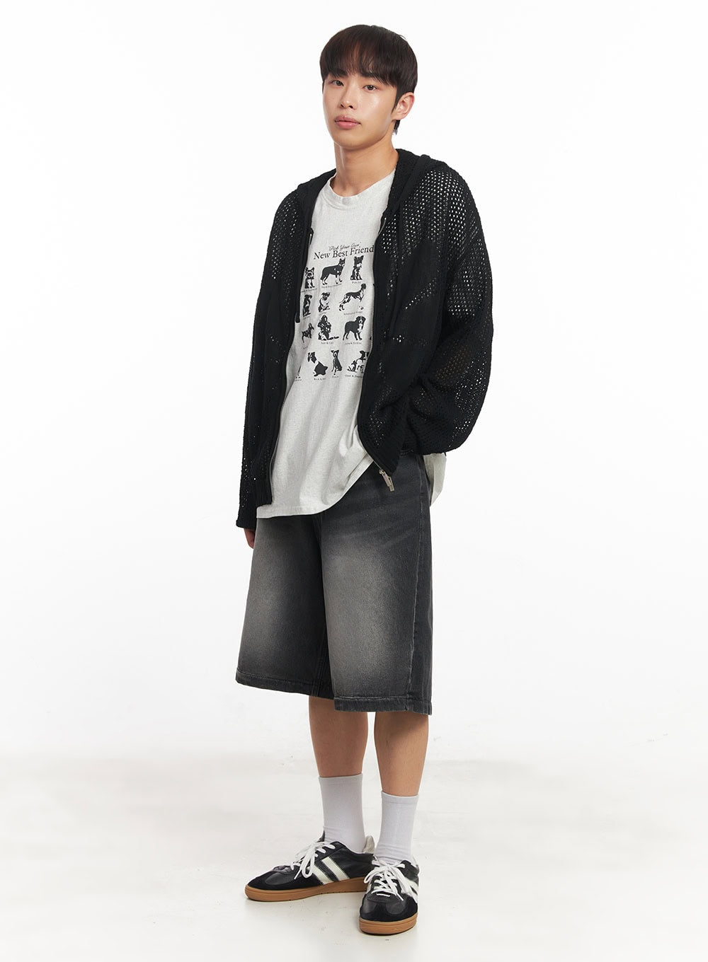 Men's Wide-Fit Washed Jorts IA521