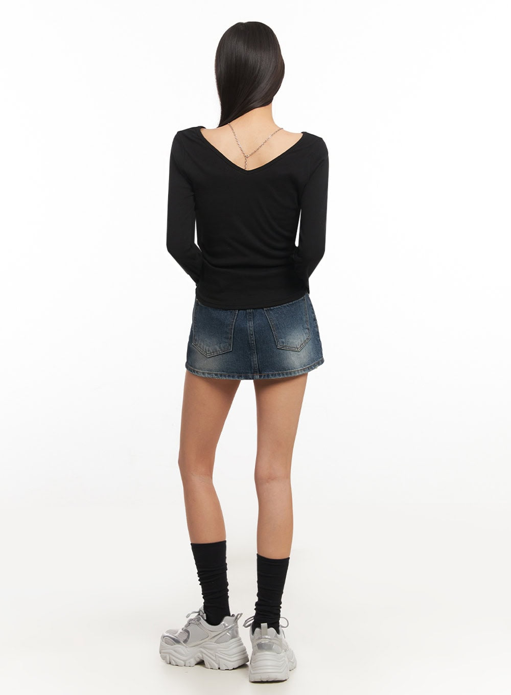 V-Neck Long Sleeve Top IA507