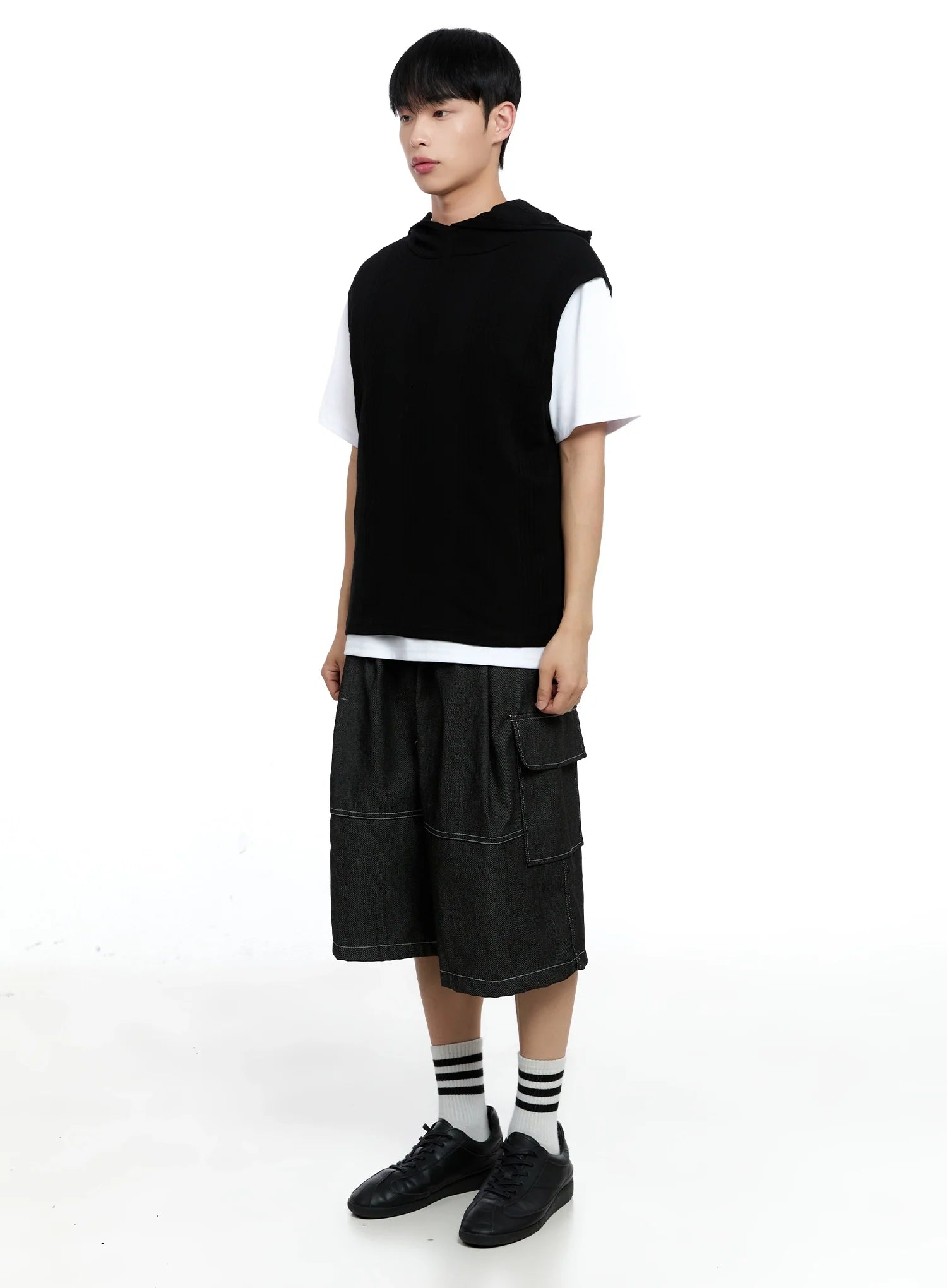 Men's Knit Tank Hoodie IG520