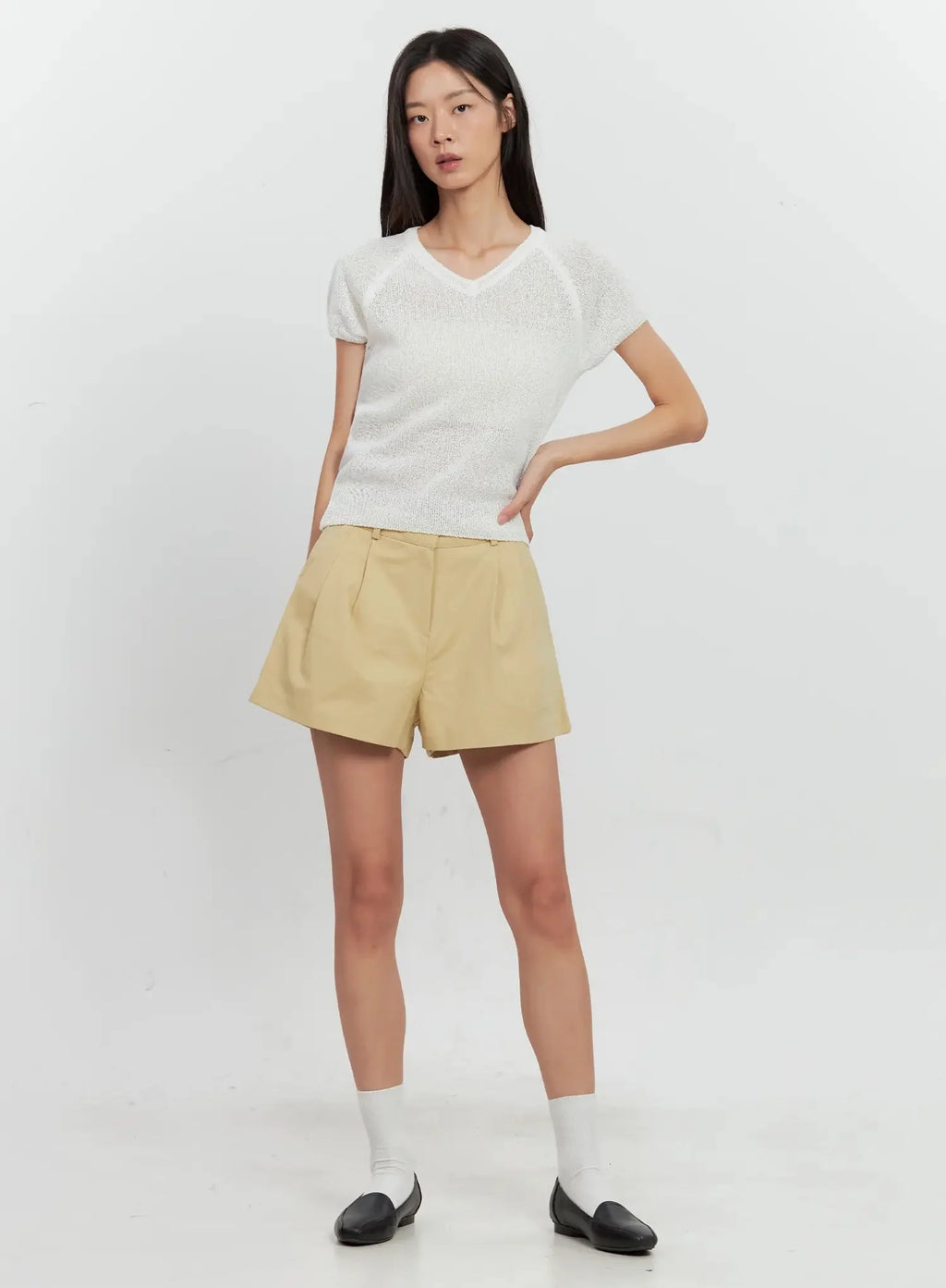 Pleated Pintuck Shorts IL528