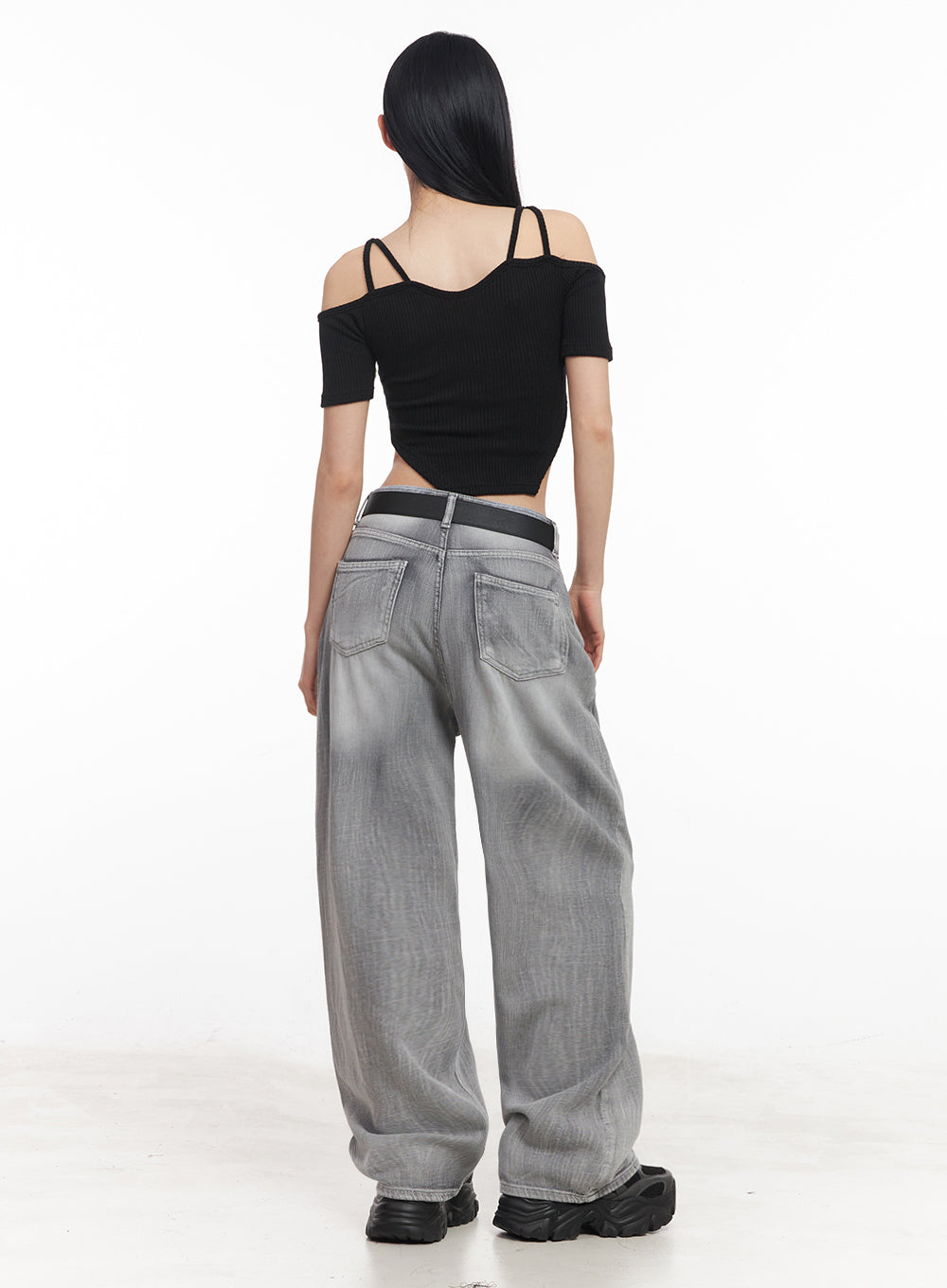 Strappy Off-Shoulder Crop Top IY516