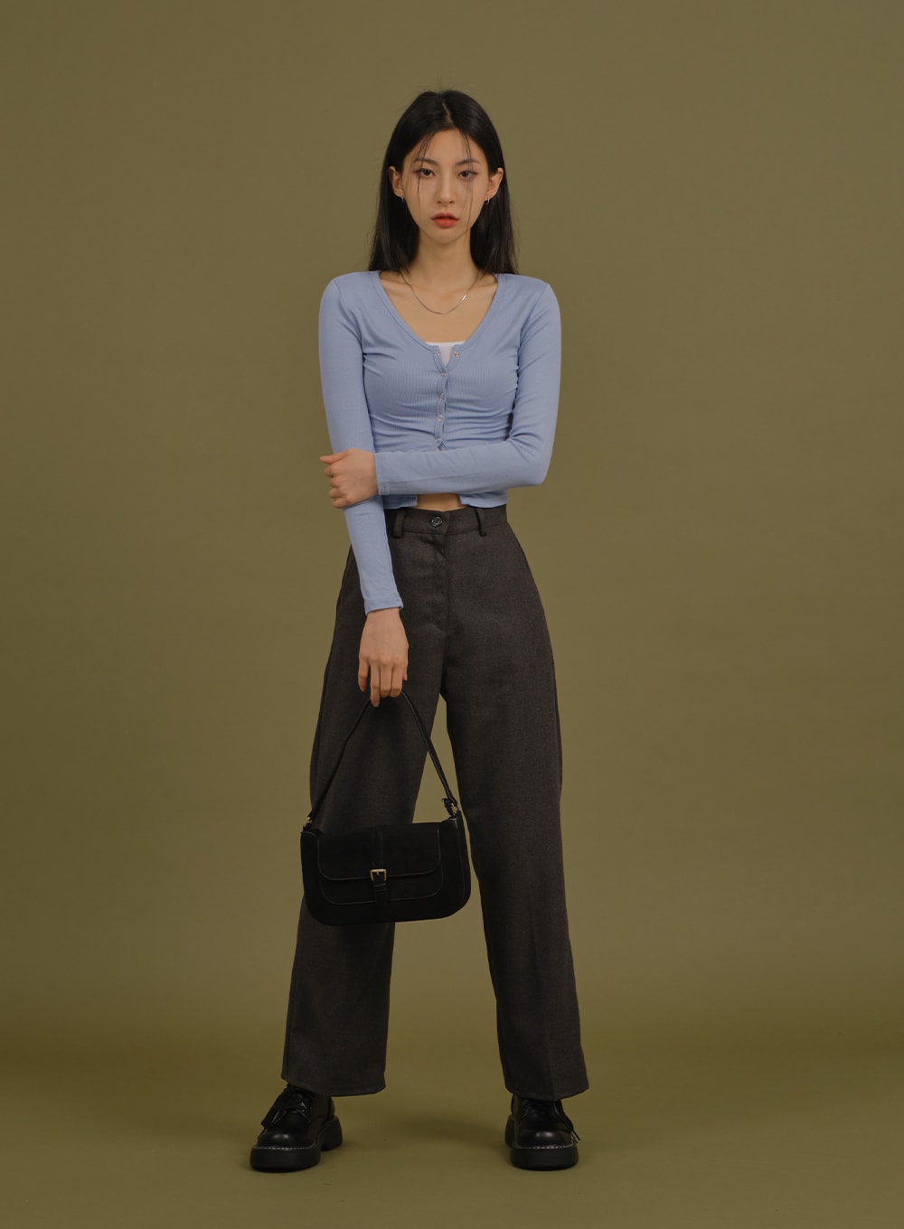 Crop Cardigan with Buttons