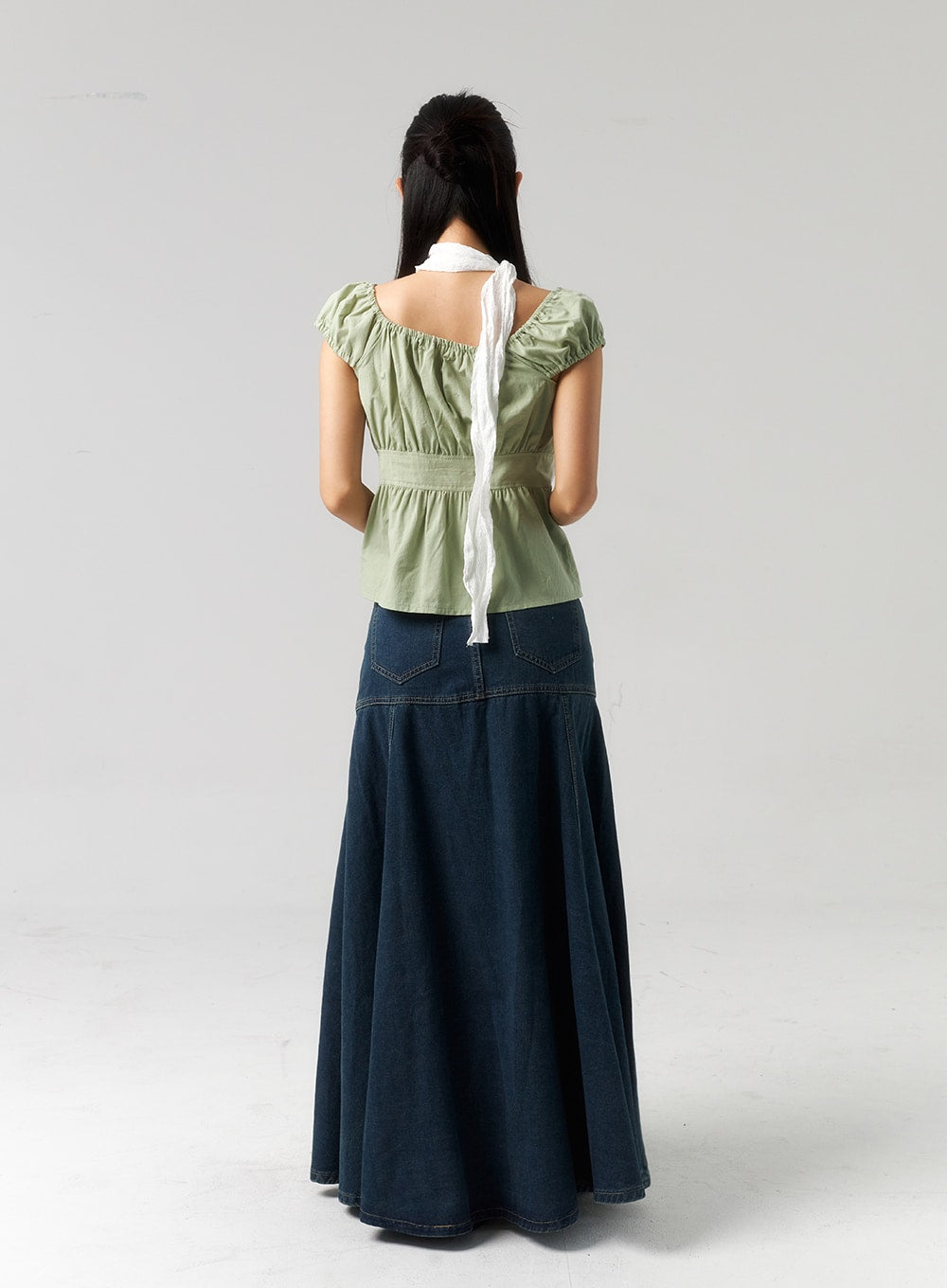 Scoop Neck Button Blouse CU327