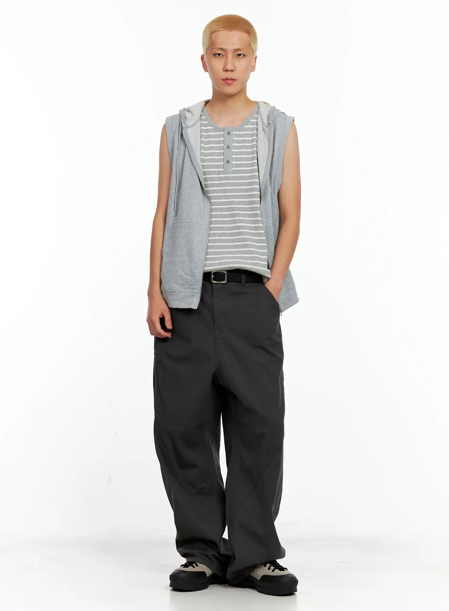 Men's Curved Seam Wide Cotton Pants IL511