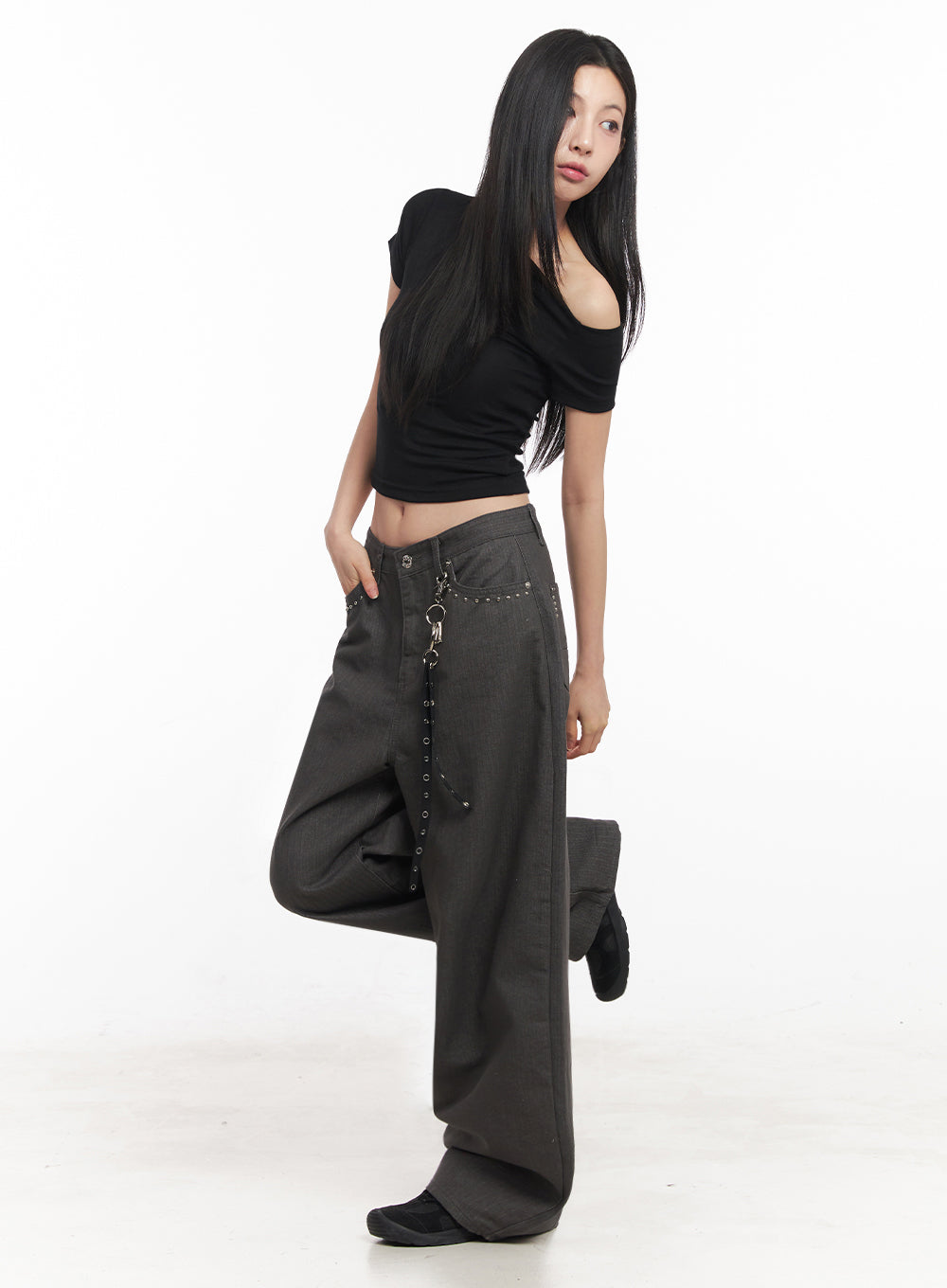 Classic One-Shoulder Crop Top IY516