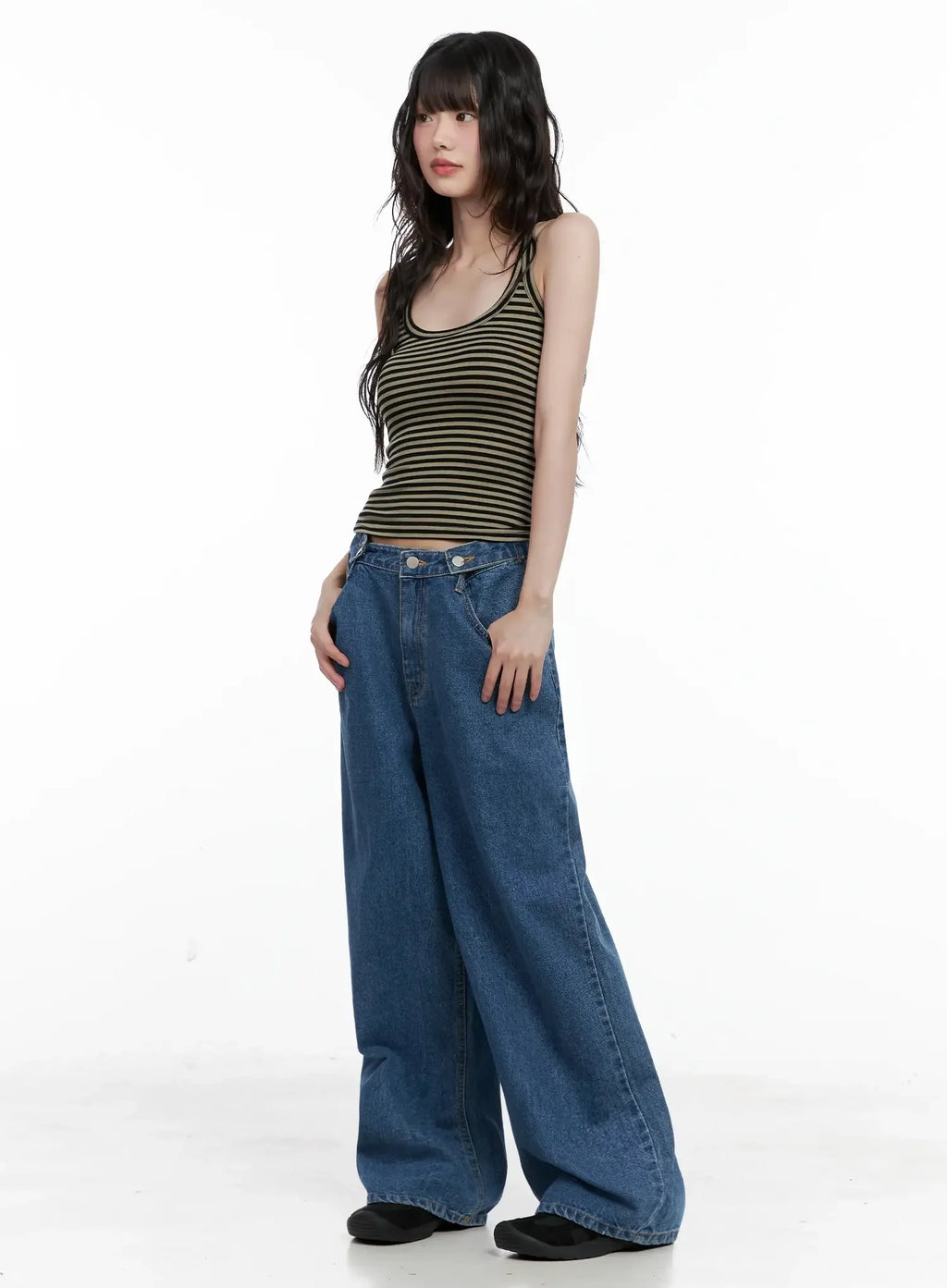 Striped U-Neck Tank Top IL528