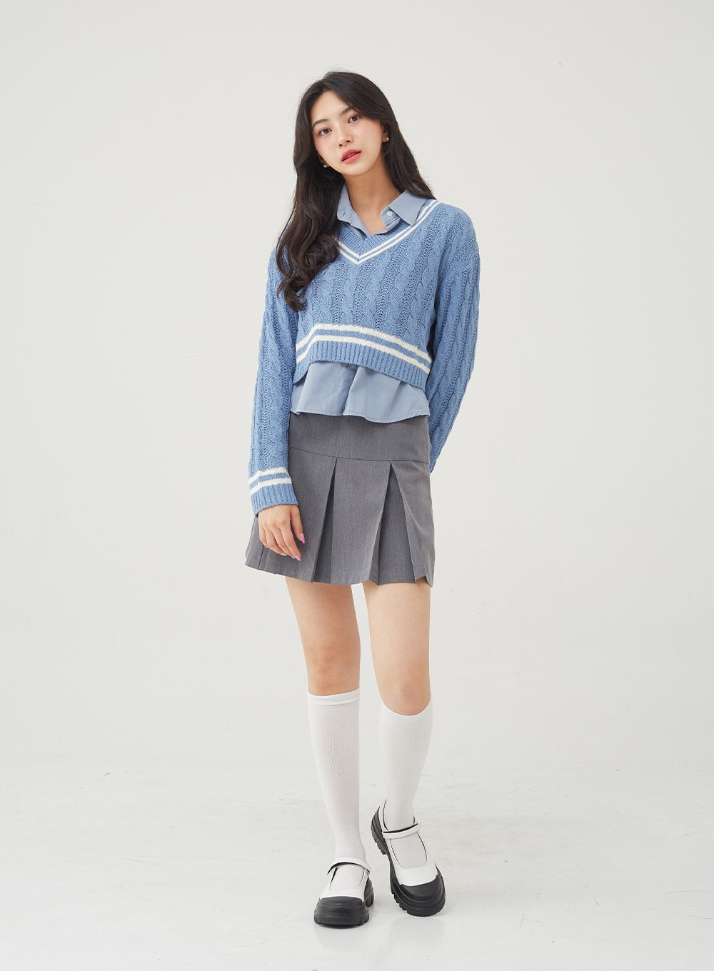 Basic Tone Down Color Crop Shirt BG23