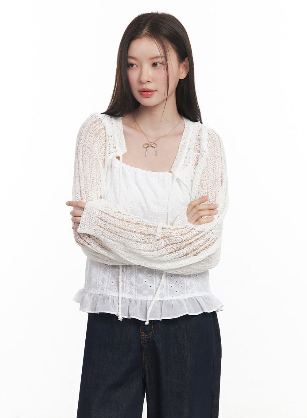 Sheer Knit Bolero Cardigan IY509