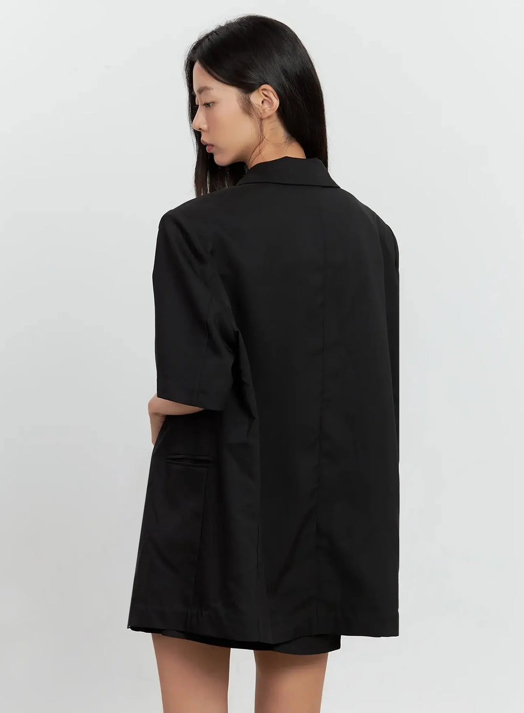 Boxy Short-Sleeve Blazer IL528