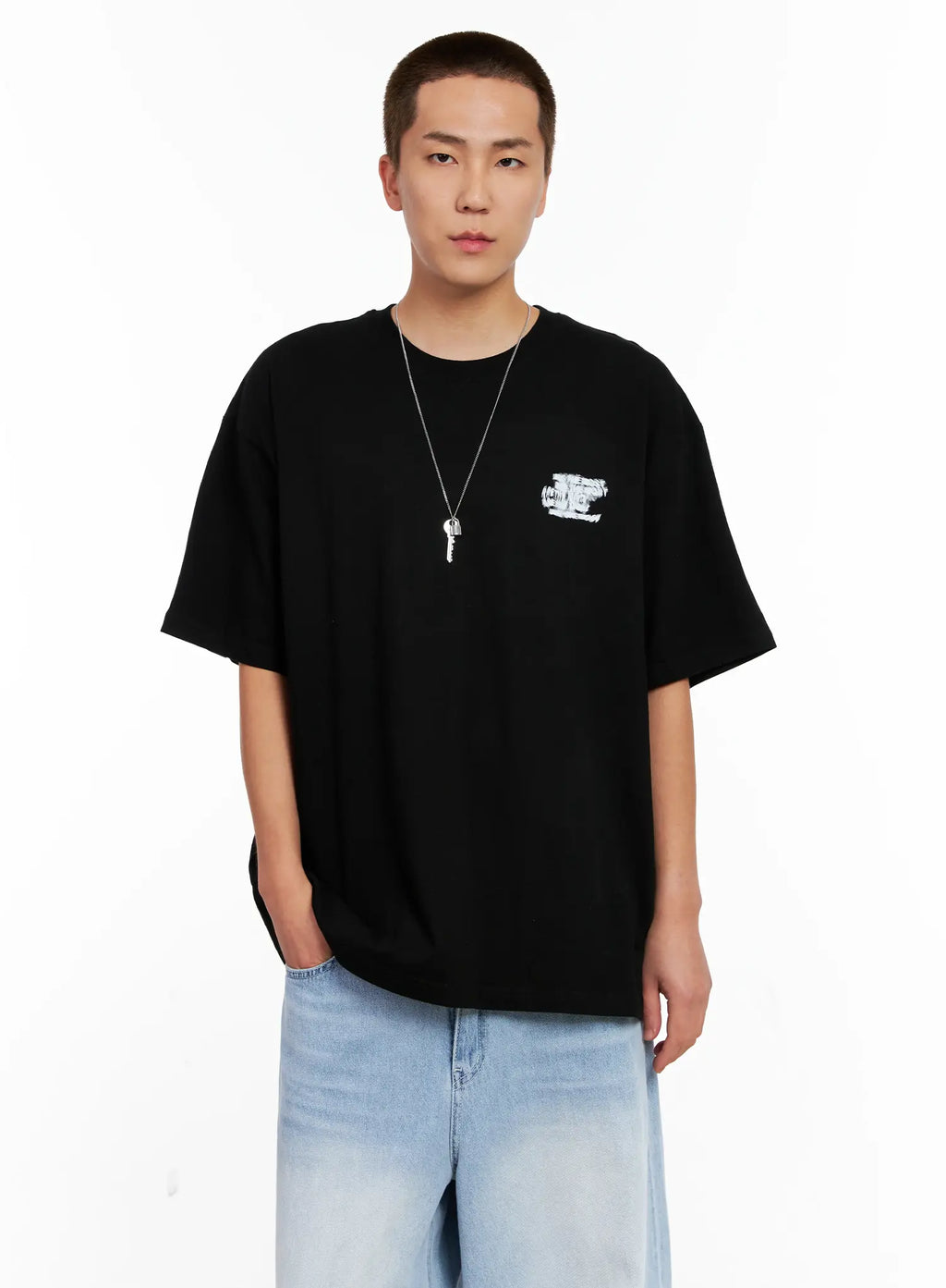 Men's Oversized Blurred Graphic Tee IG508