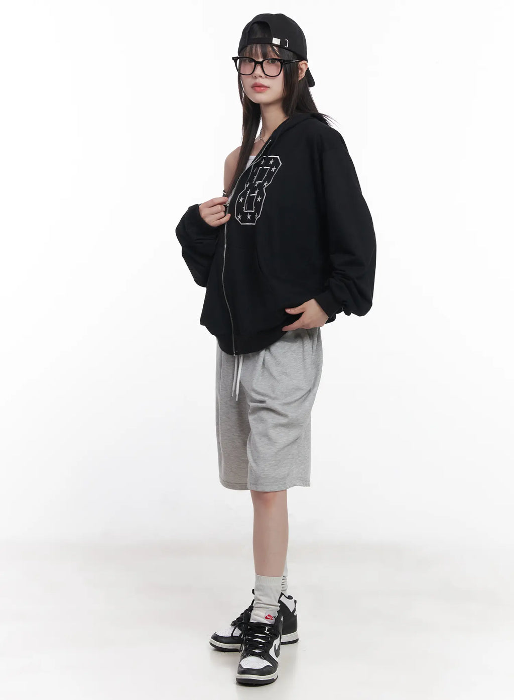 "88" Oversized Zip-Up Hoodie CU519