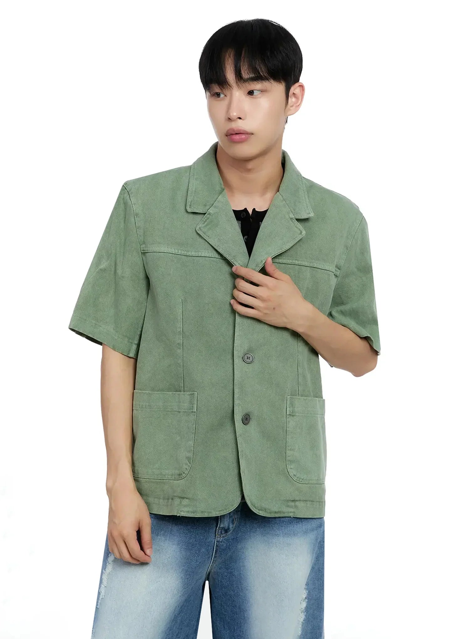 Men's Short-Sleeve Button-Up IG520