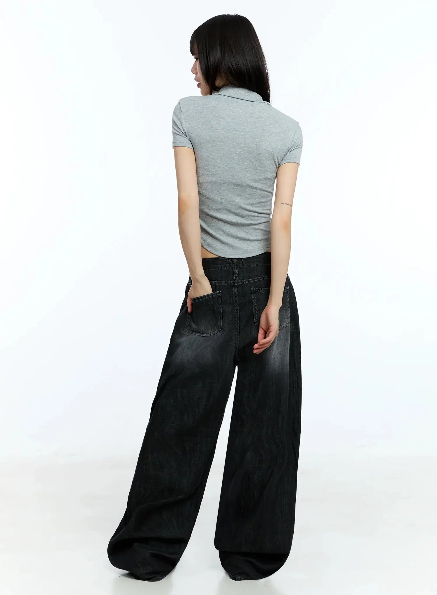 Wendy Washed Wide-Leg Jeans IU524
