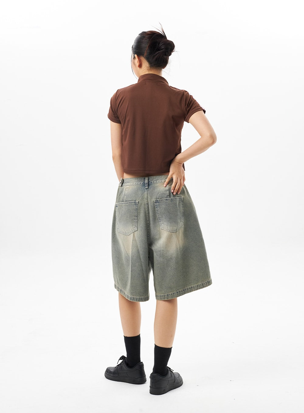 Low Rise Denim Bermuda Pants CU316