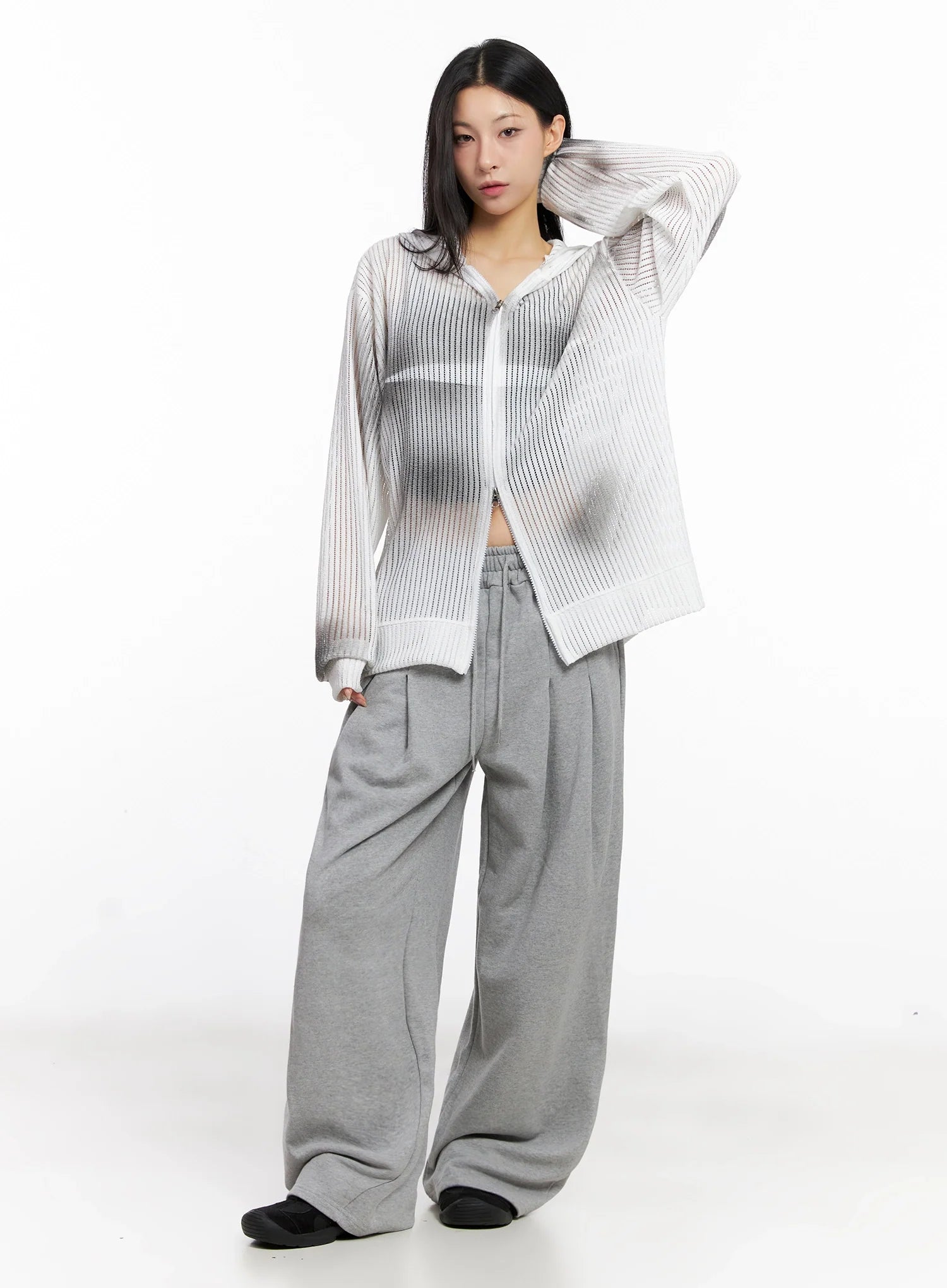 Mesh Gradient Zip-Up Hoodie IG508