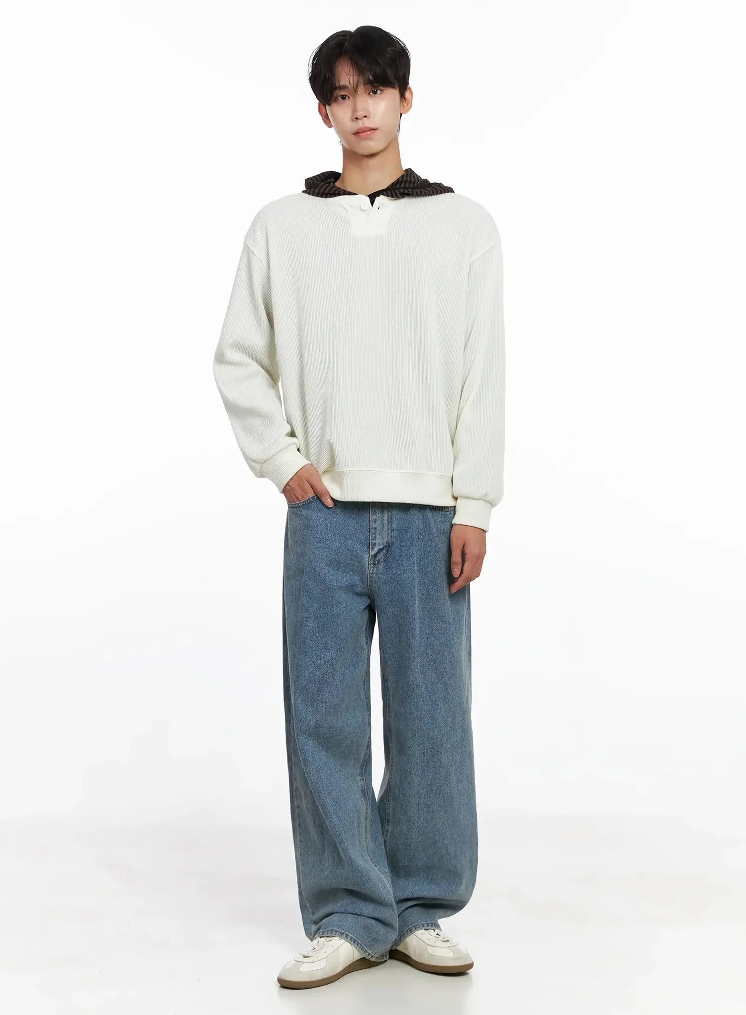 Men's Henley Neck Sweatshirts IO517