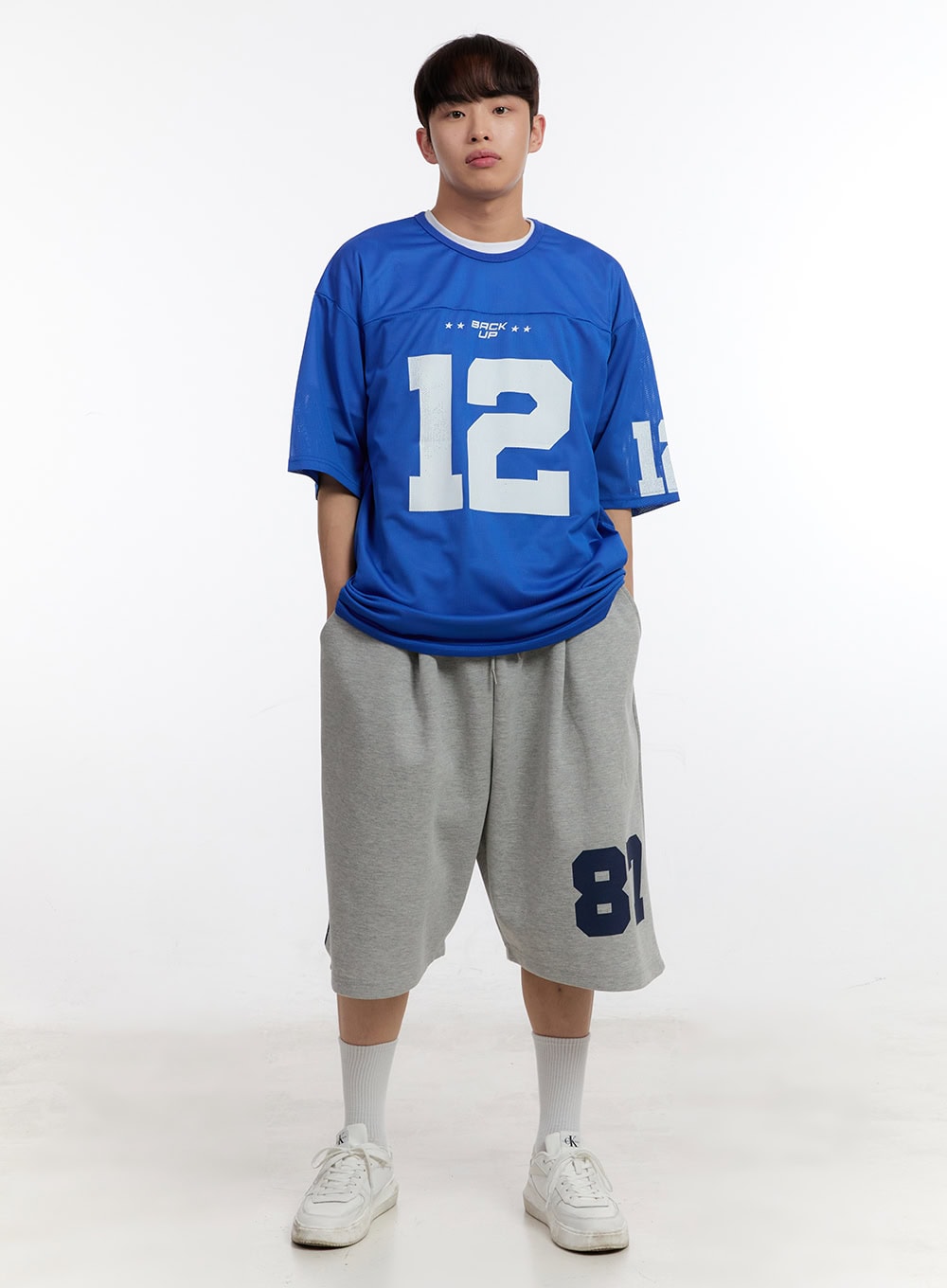 Men's Oversized Graphic Mesh T-Shirt IA504