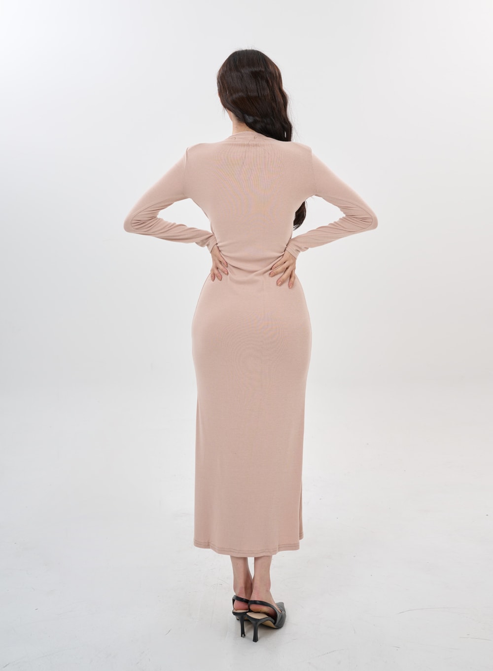 Nicole Front Strap Shoulder Long Dress IS15