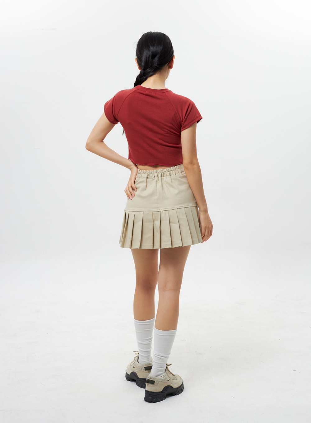 High Waist Pleated Skort IY312