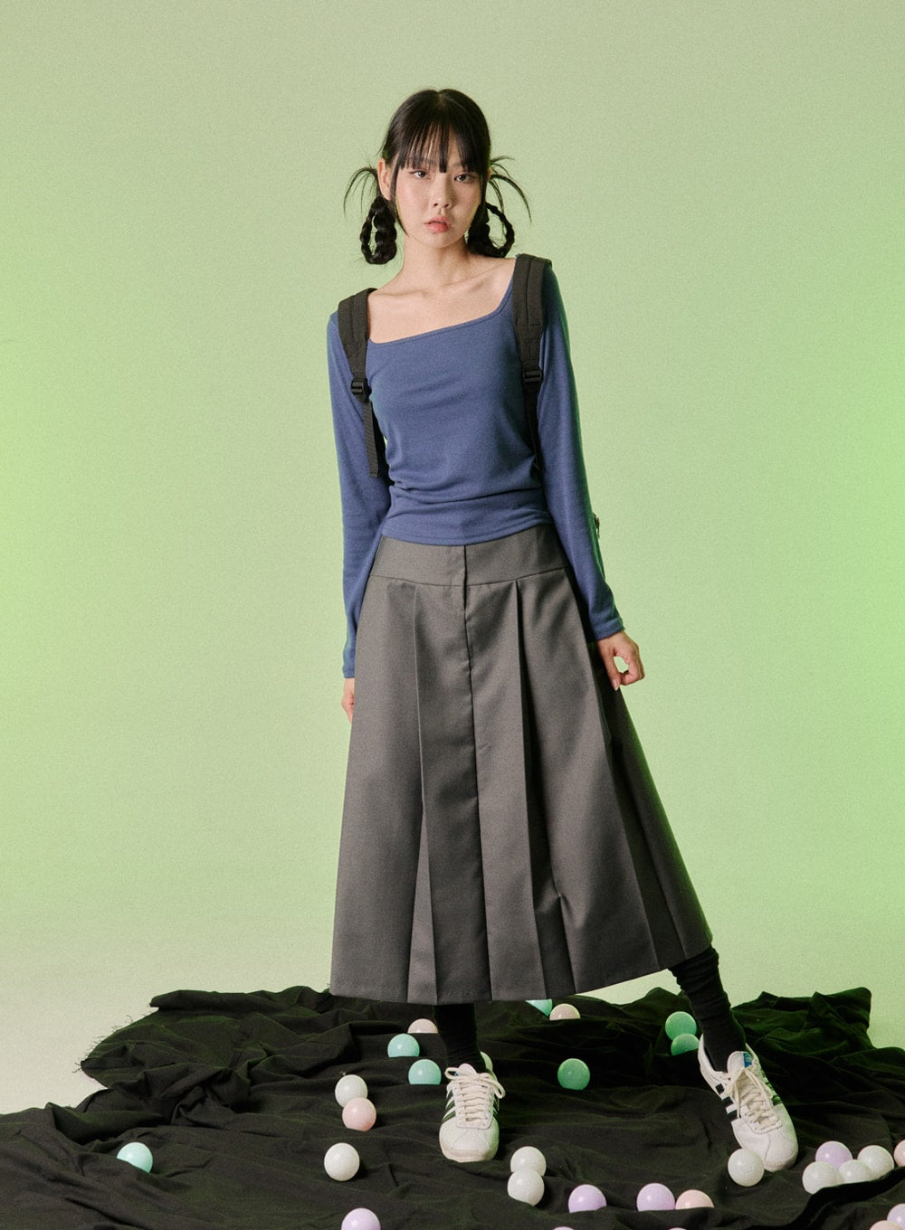 Basic Square Neck Long Sleeve Top IG311