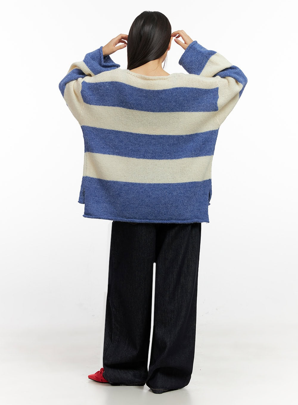 Oversize Stripe Wool Sweater IN415