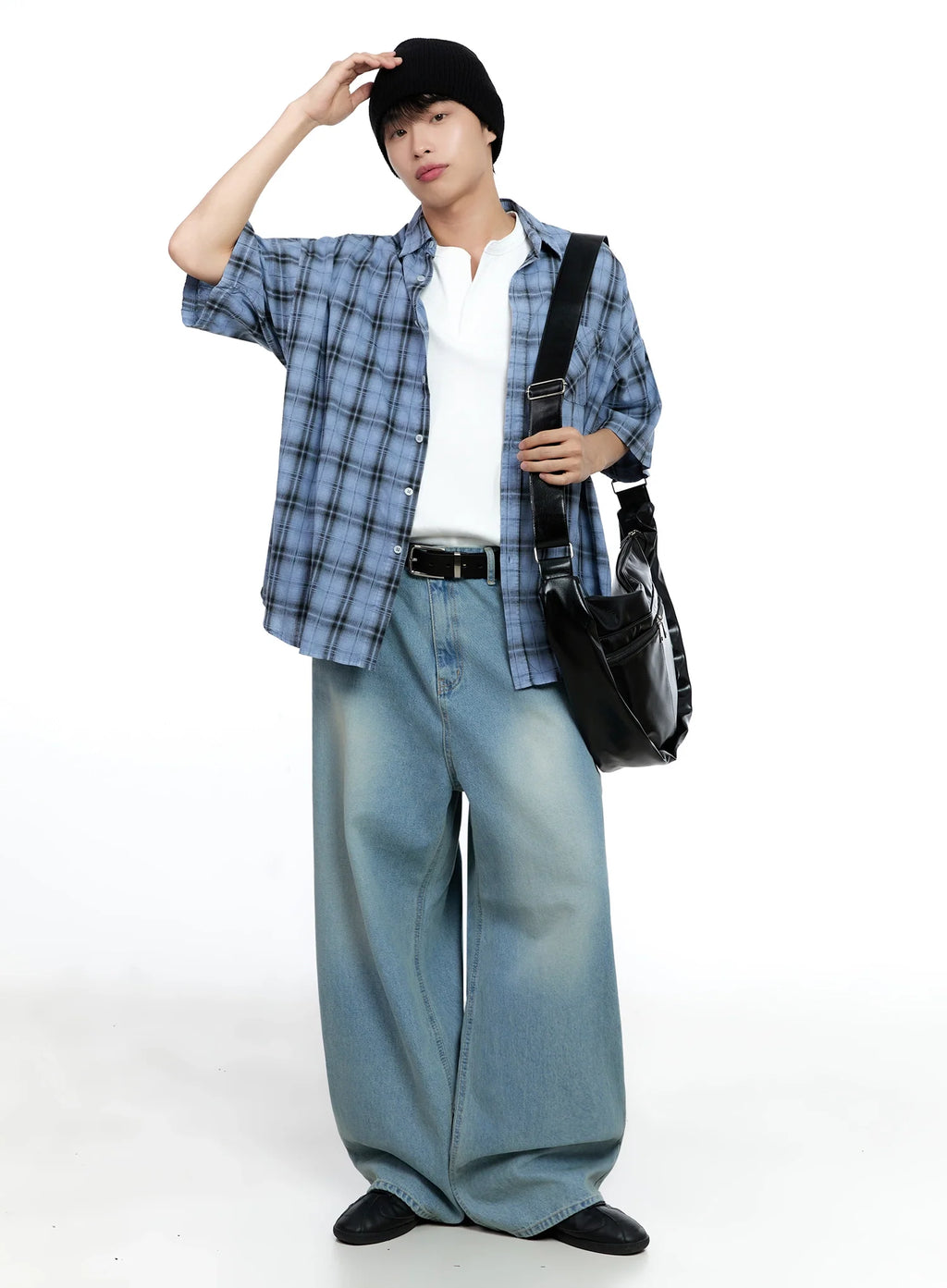 Men's Mid-Wash Baggy Jeans IG520