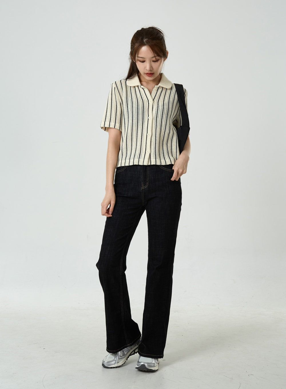 Semi Boot-Cut Raw Denim Pants CU11