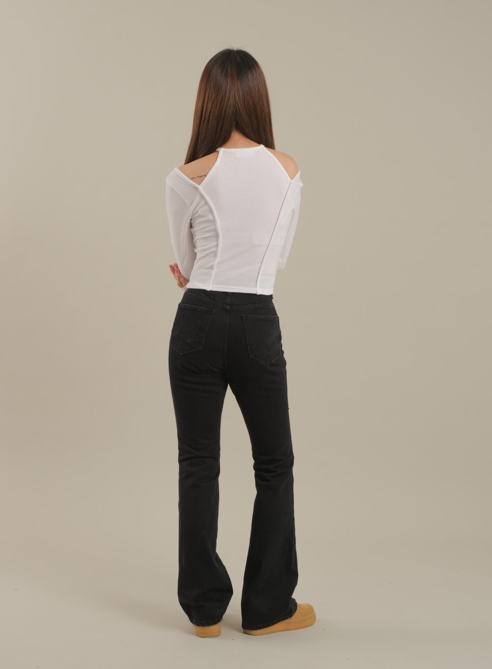 Cut Out Halter neck Long Sleeve T Shirt