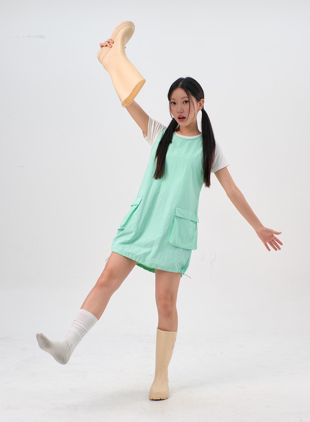 Pocket Nylon Mini Dress IL310