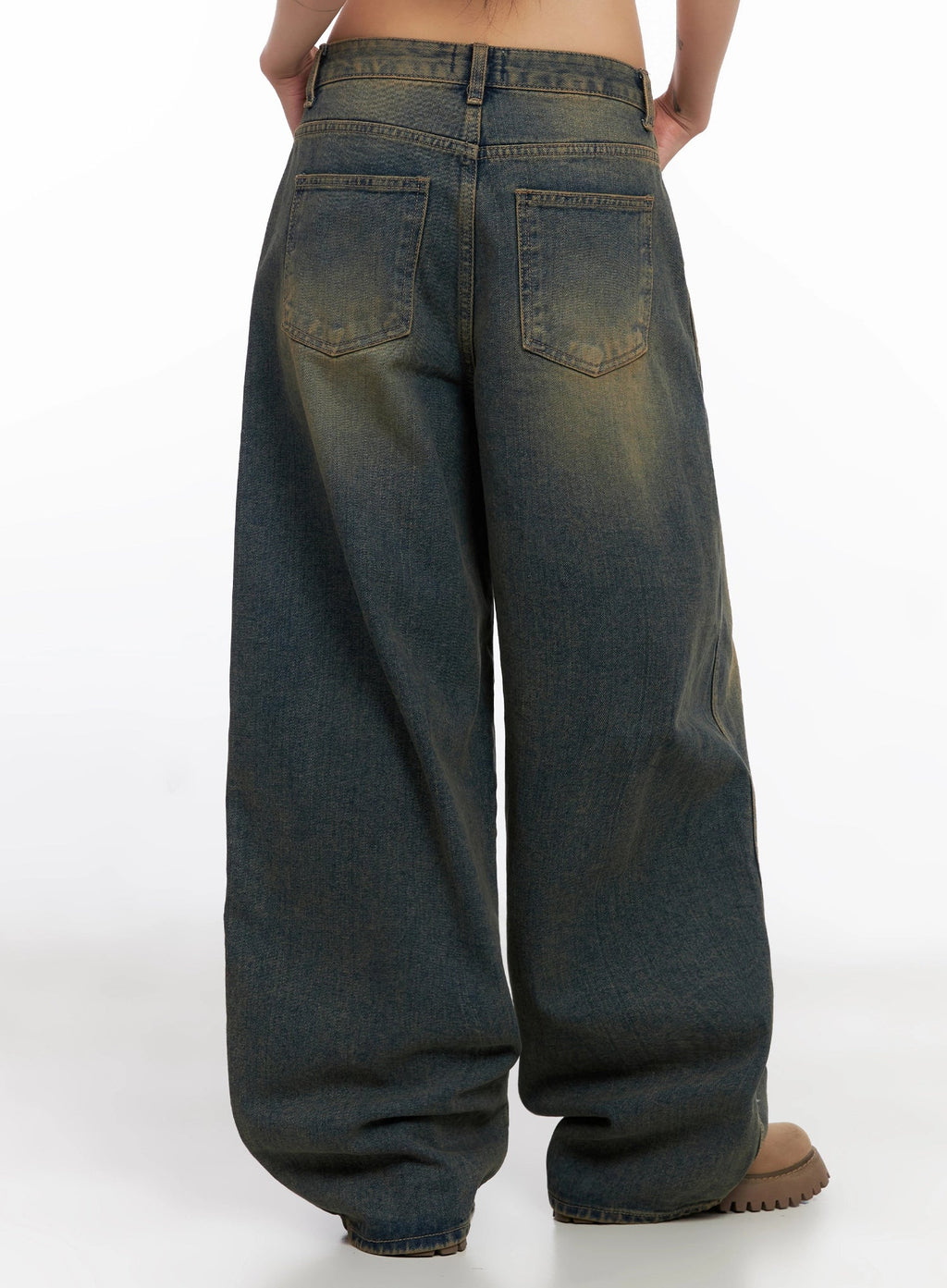 Minju Vintage Washed Baggy Jeans IS508