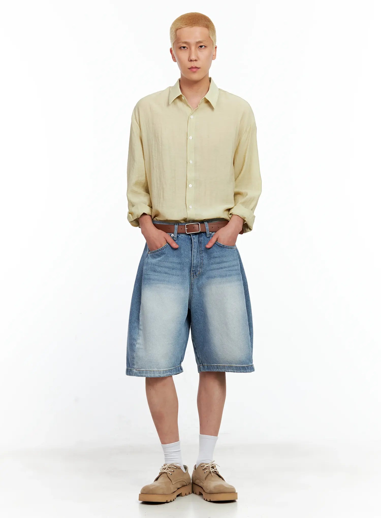 Men's Side-Drape Denim Jorts IL514