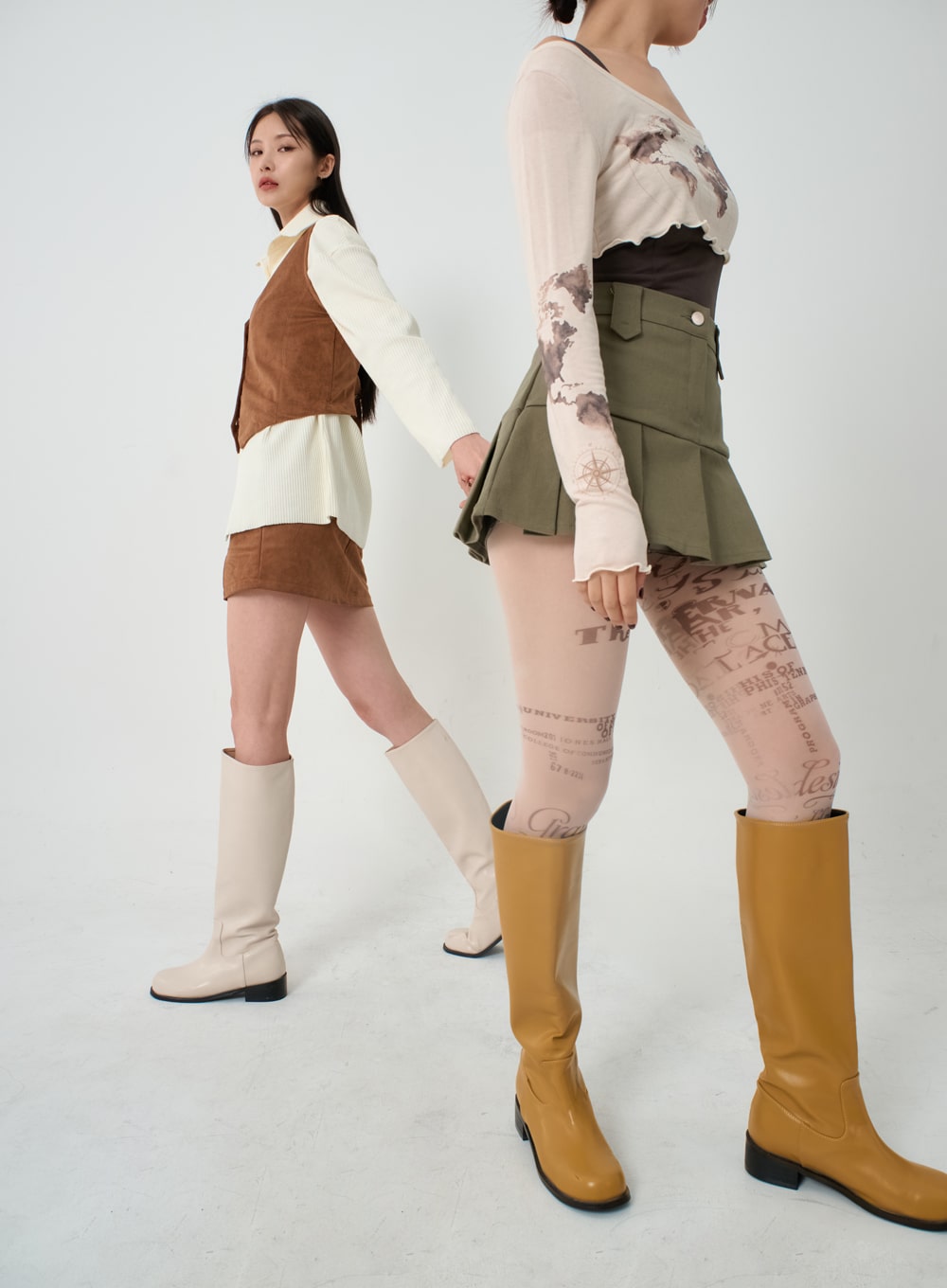 Semi Pleated Mini Skirt IO12