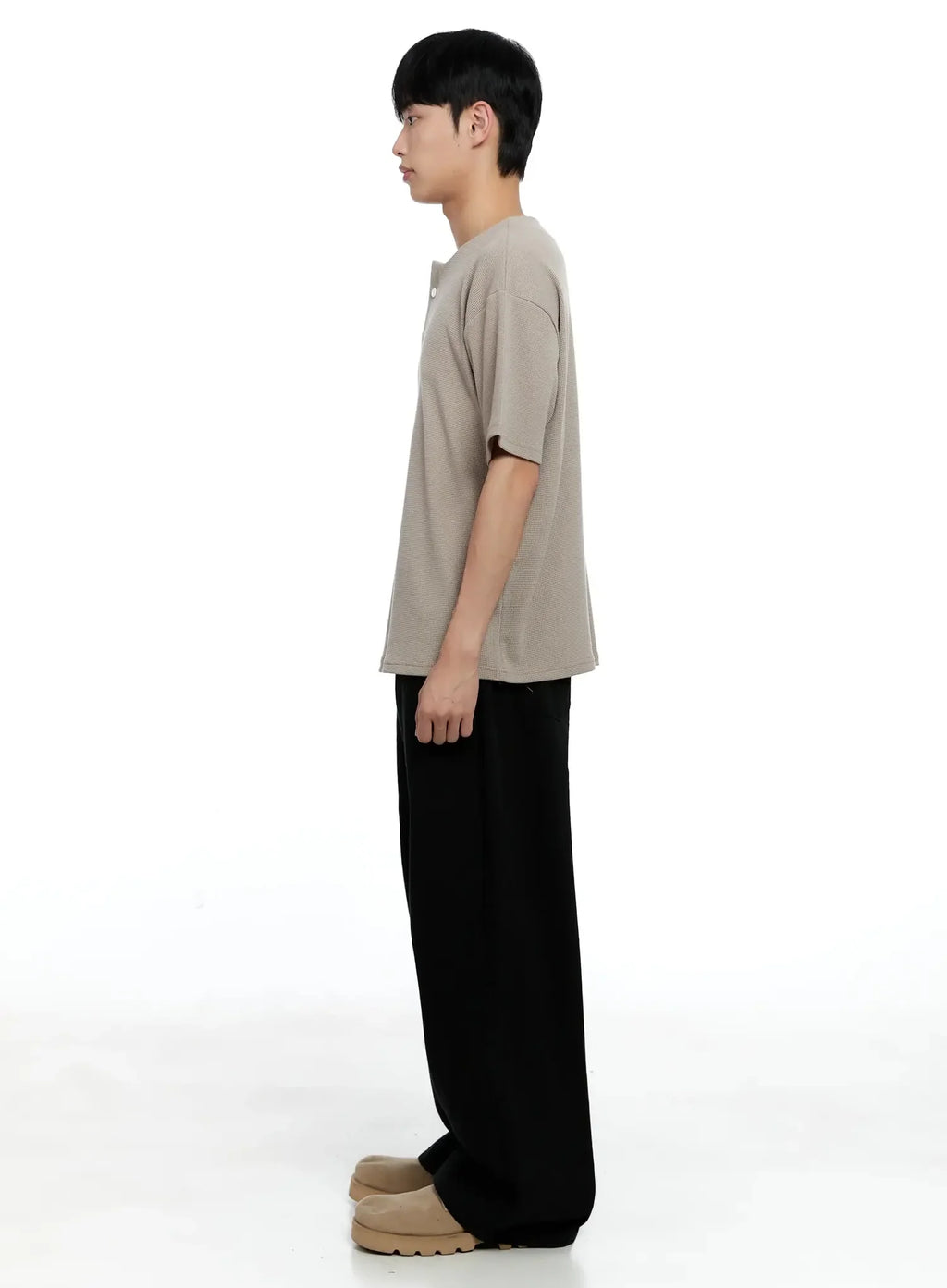 Men's Textured Henley T-shirt IG520