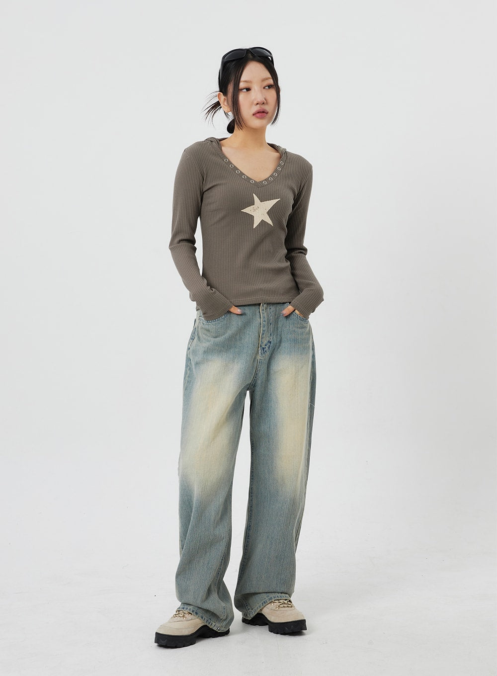 Light Wash Baggy Jeans CF323