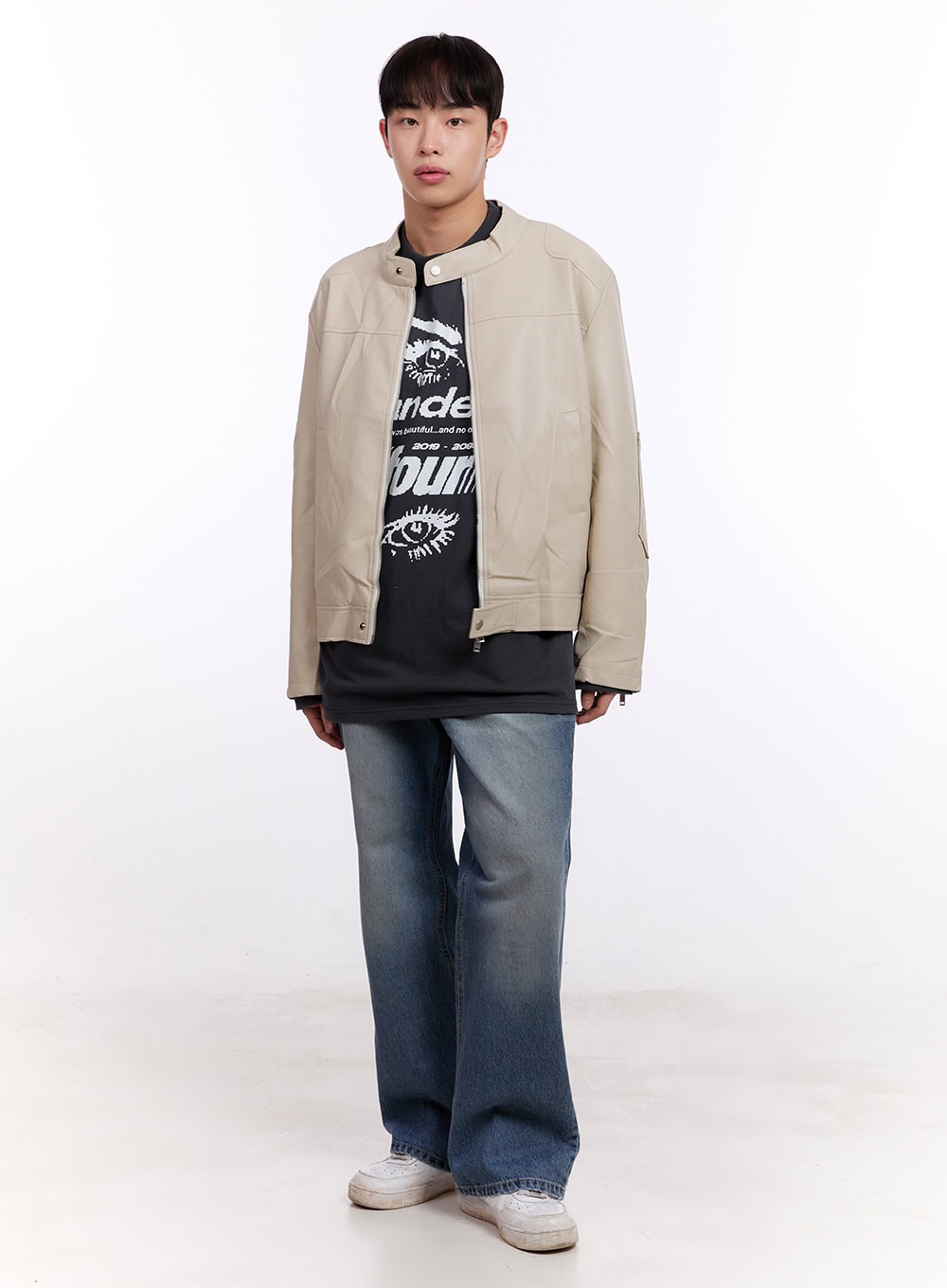 Men's Washed Semi-Flared Jeans IM512