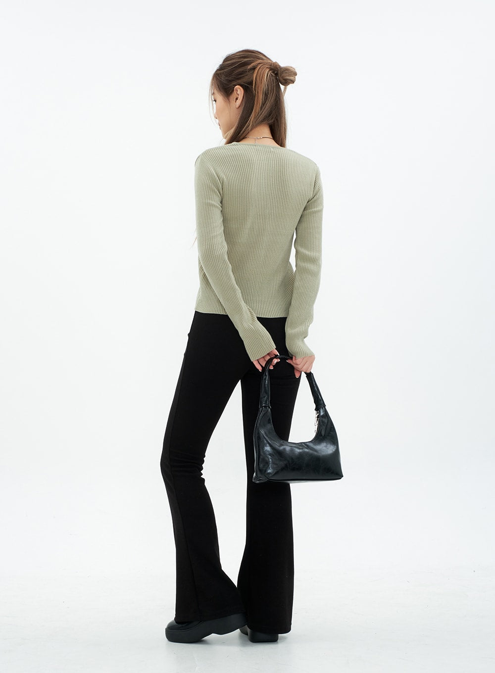 Boot-cut Shirring Banded Pants CM29