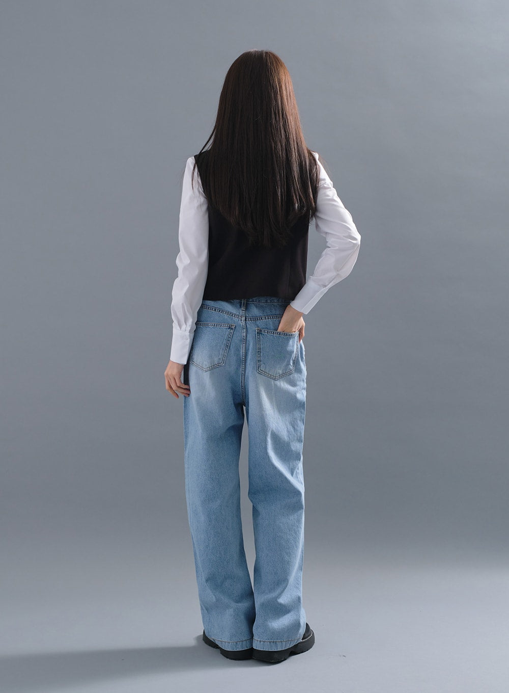 Cropped Button Down Vest CM3