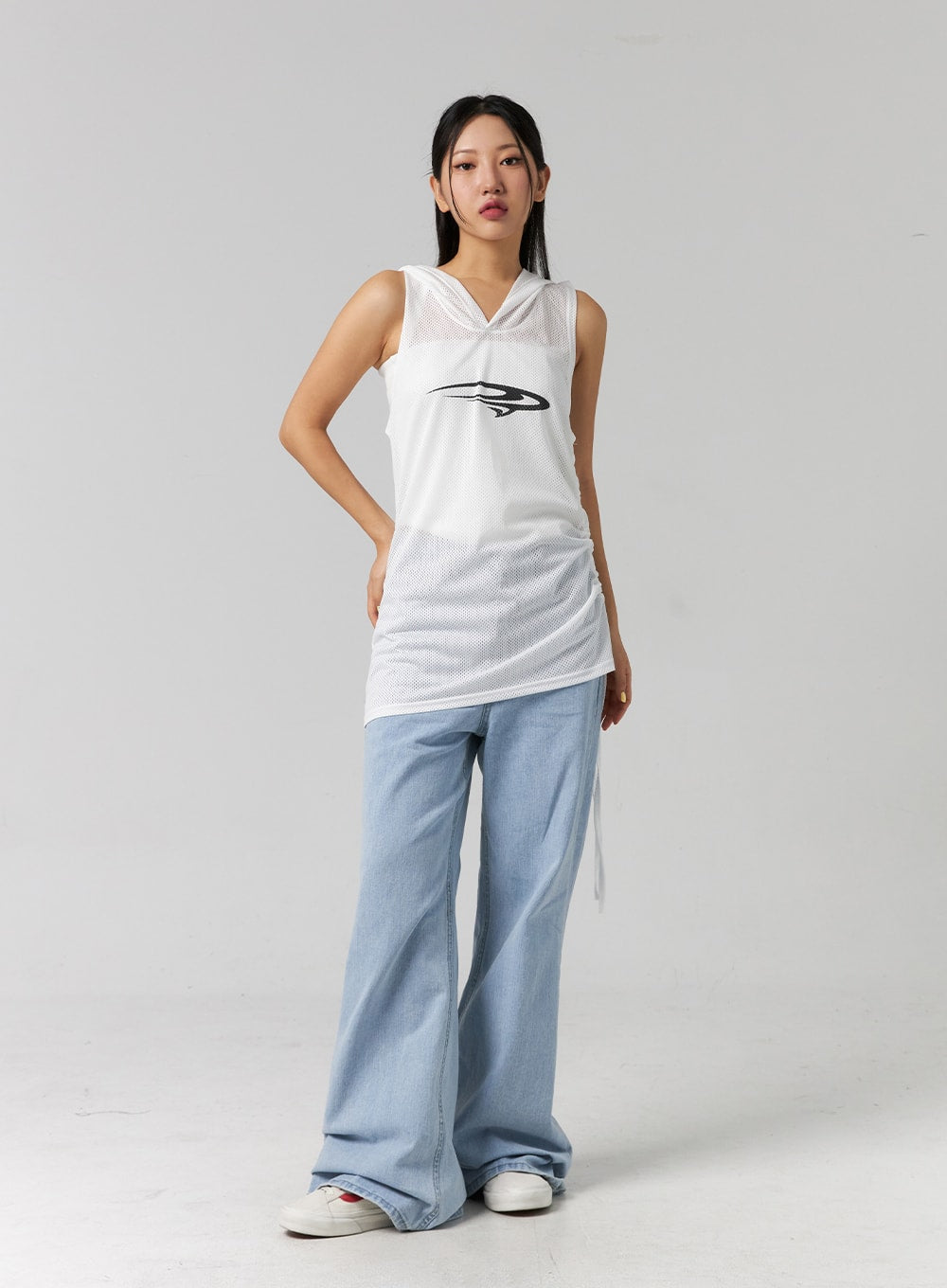 Graphic Hooded Sleeveless Top CG314