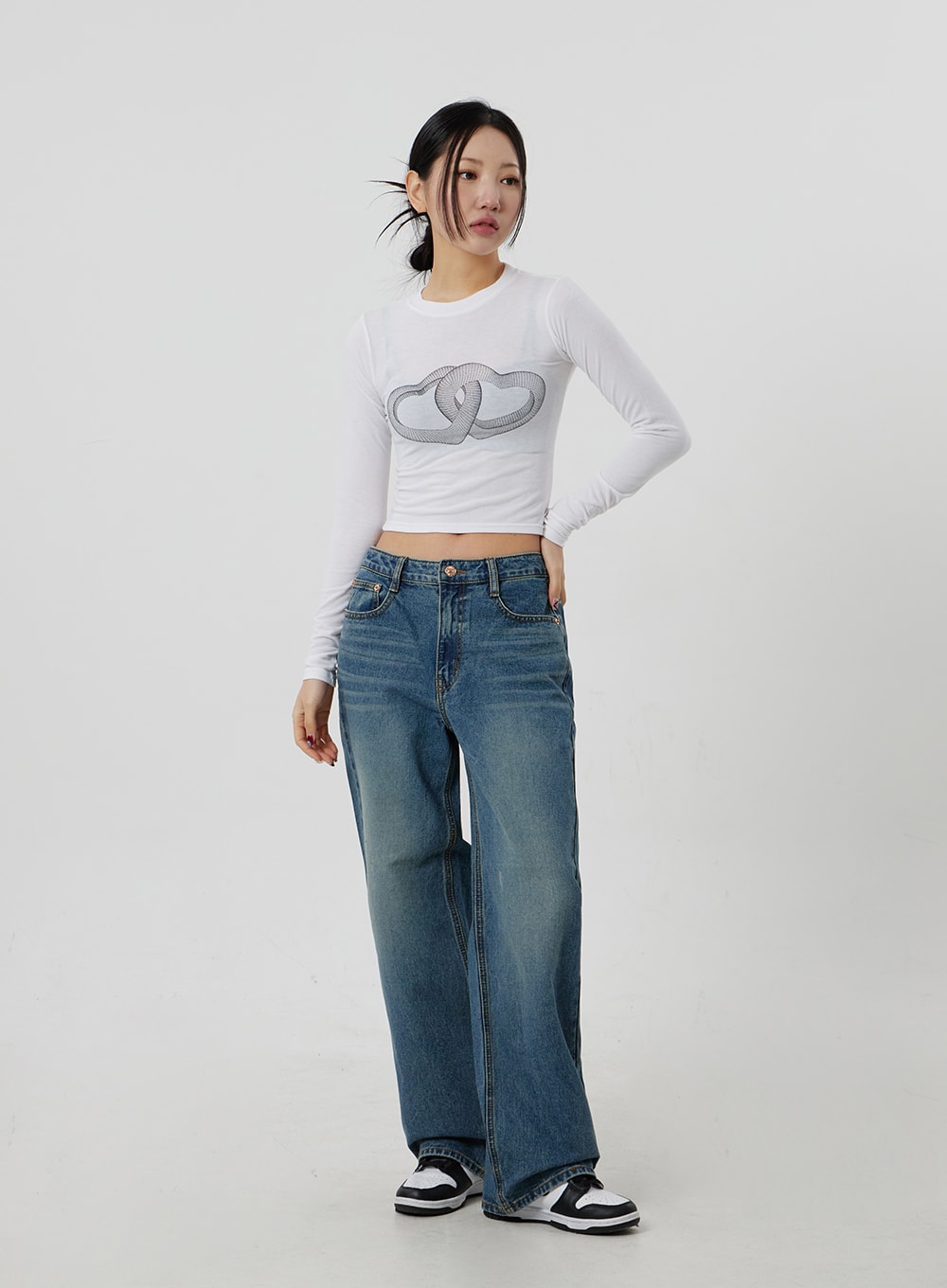 Heart Crewneck Cropped Top CF301