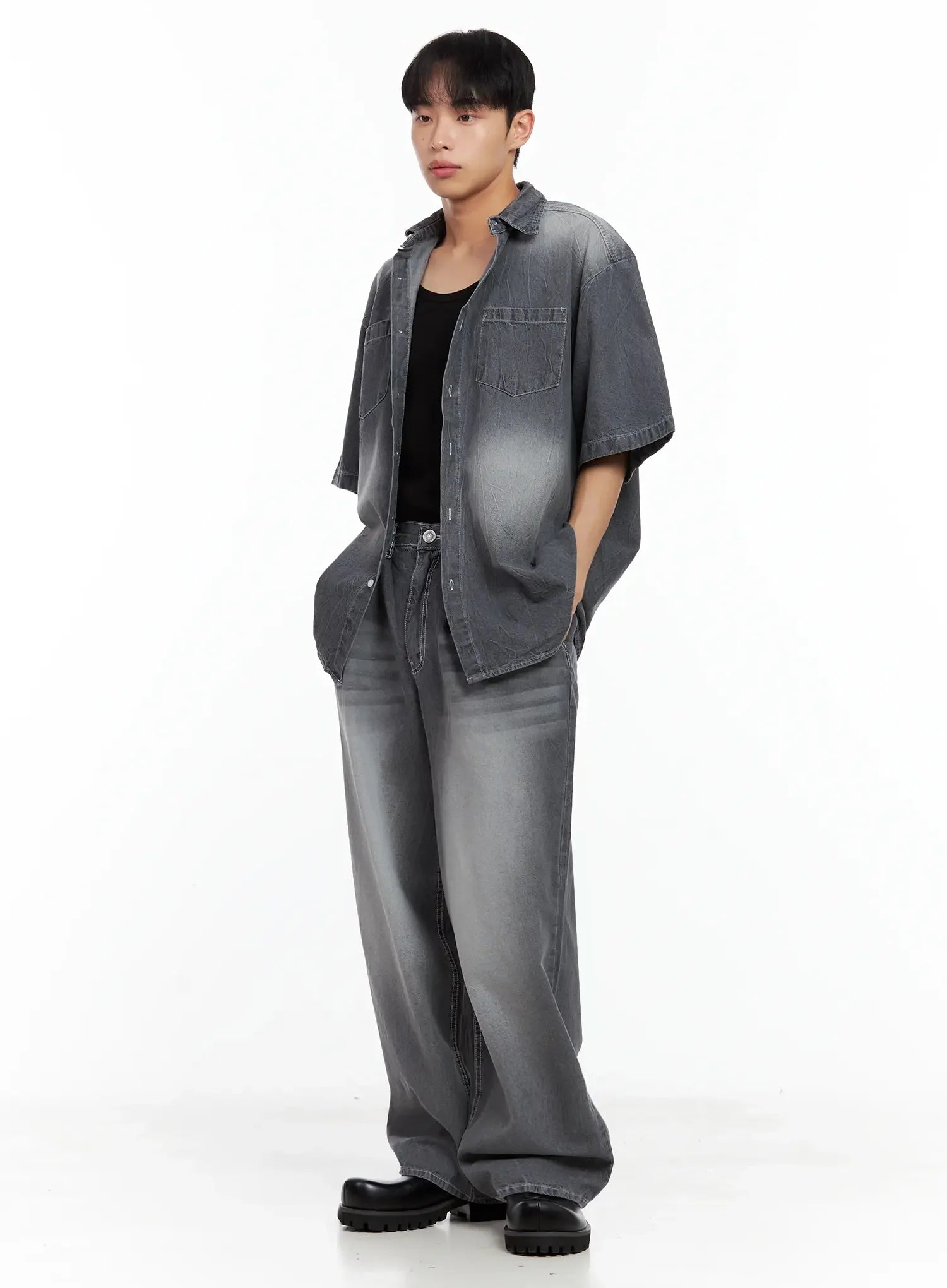 Men's Relaxed-Fit Vintage Denim Jeans IL516