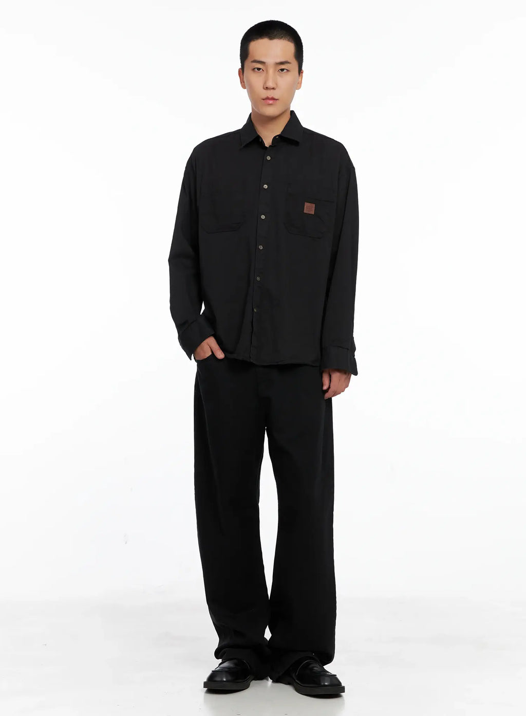 Men's Cozy Cotton Button-Up Shirt IG529