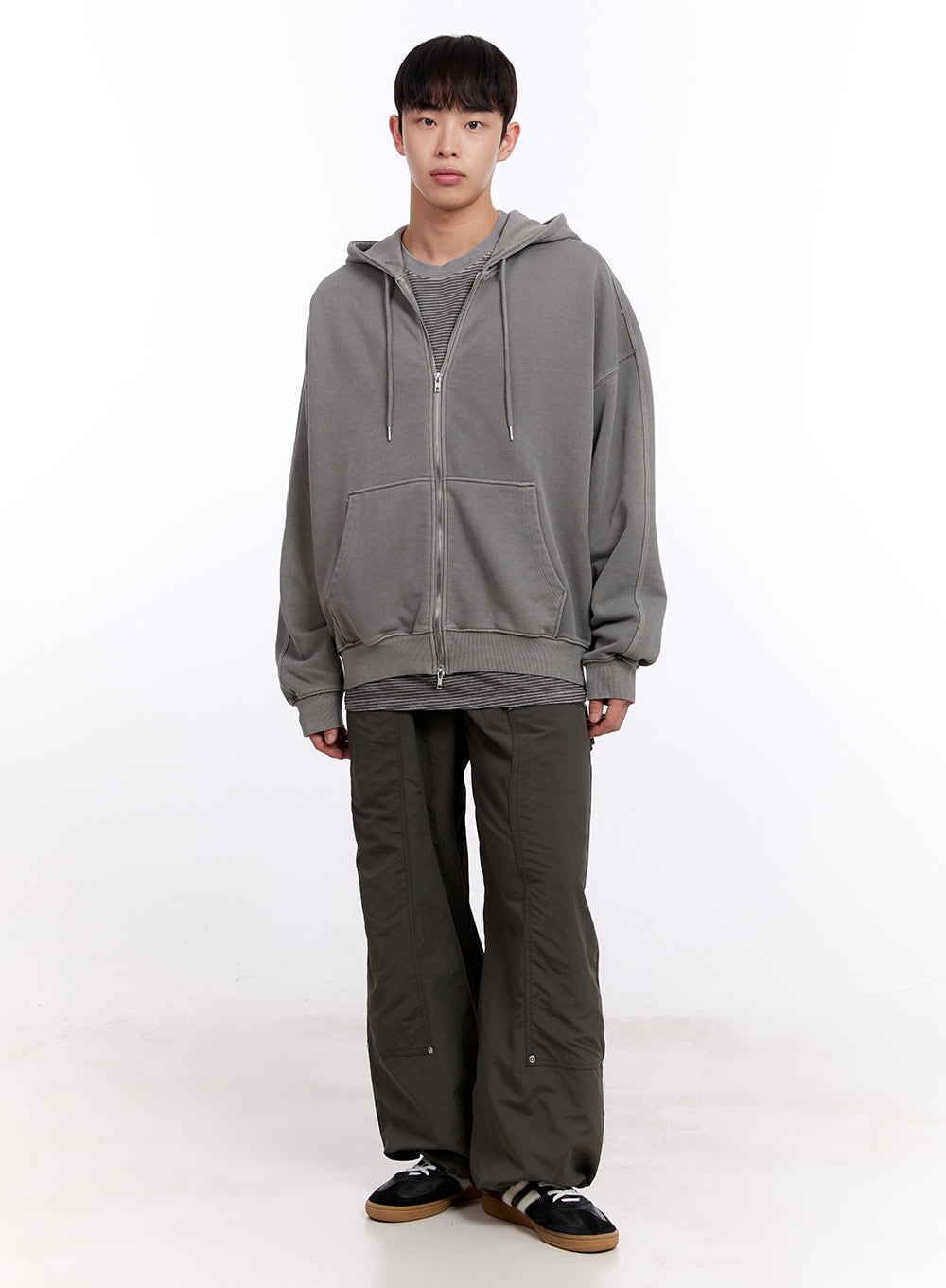 Men's Oversized Striped Long Sleeve Tee IM512